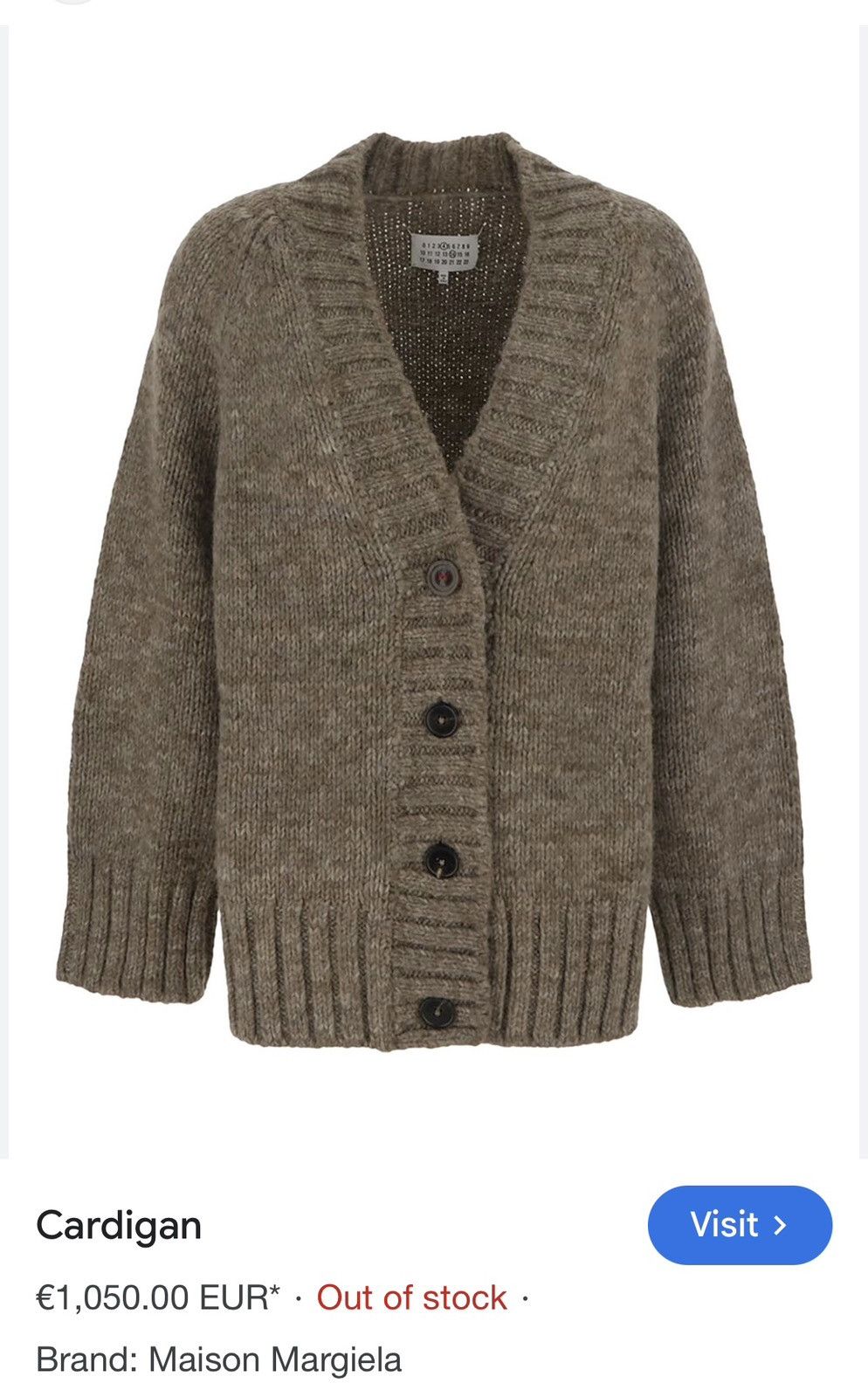 Maison Margiela Martin Maison Margiela Knited Wool RRP 1050€ Cardigan Sweater Size US M / EU 48-50 / 2 - 2 Thumbnail