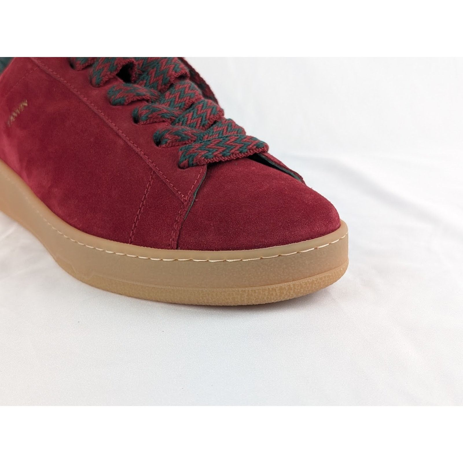 Lanvin o1rshd1 Lite Curb Low-Top Sneakers in Burgundy & Dark Green Size US 9 / EU 42 - 8 Thumbnail