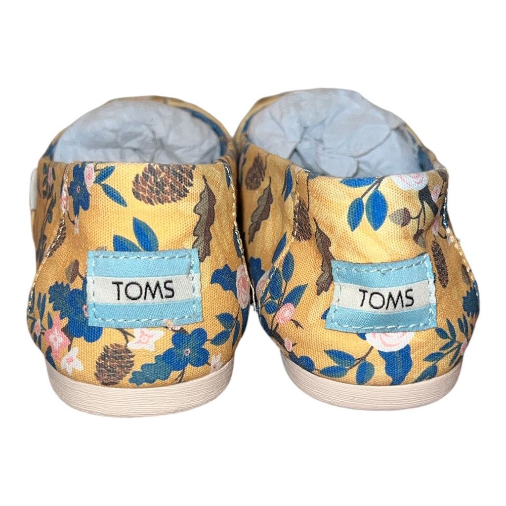 Toms Women's TOMS Floral Canvas Slip-On Shoes Size 6 Yellow Blue Size US 6 / IT 36 - 3 Thumbnail