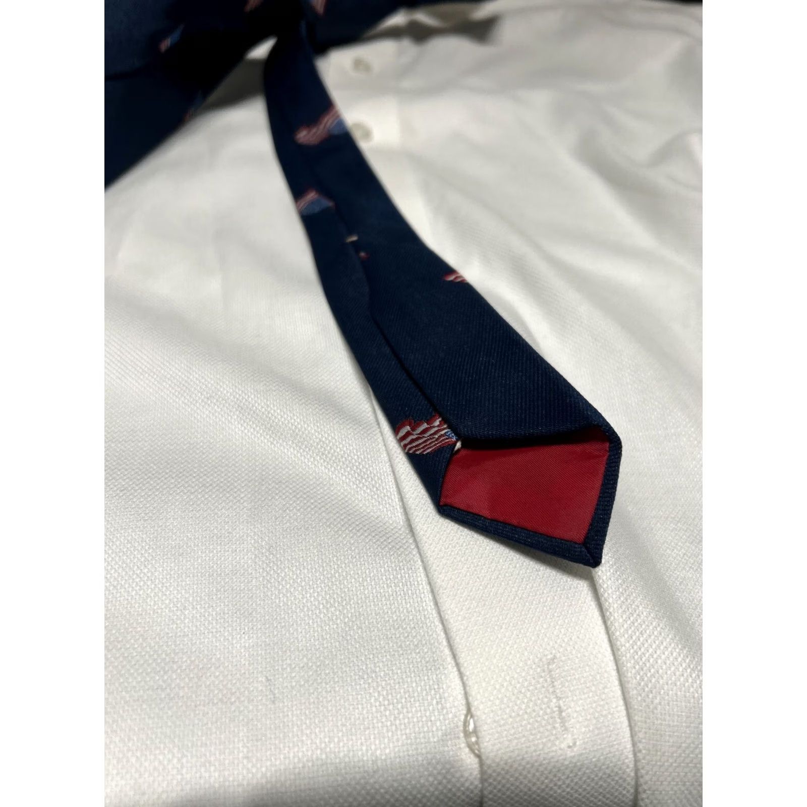 Vintage VINTAGE Tie USA Bicentennial 4"w American Flags Design Navy blue 60" Men Tie Size ONE SIZE - 4 Thumbnail