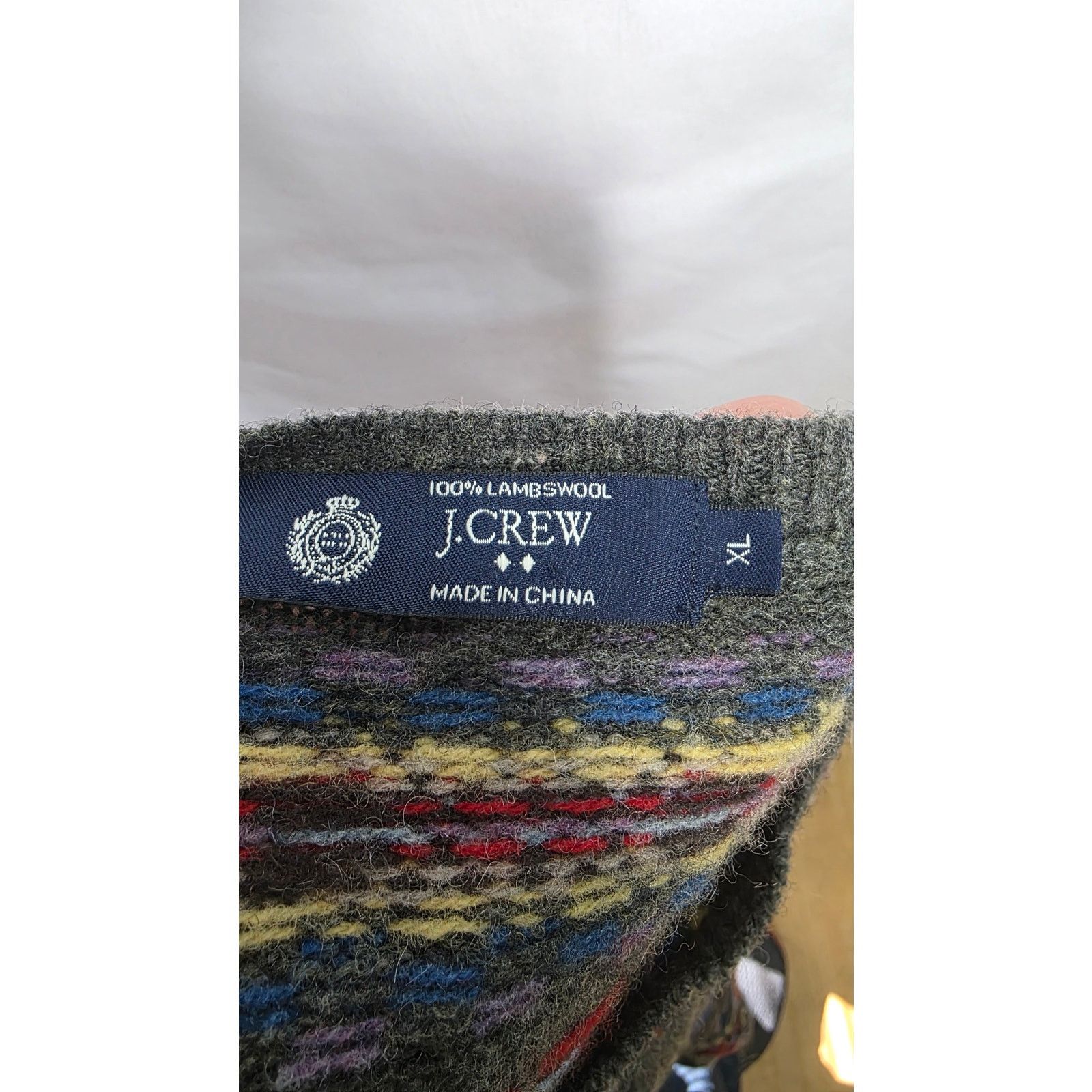 J.Crew J.Crew Lambswool Fair Isle Crewneck Sweater Multicolor Mens Size US XL / EU 56 / 4 - 5 Thumbnail