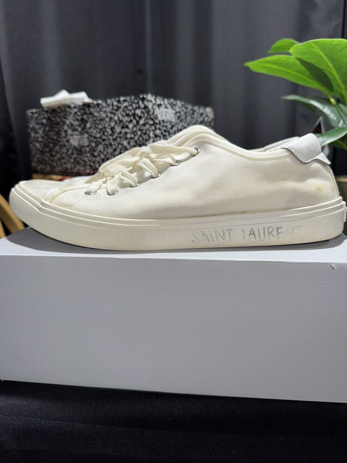 Saint Laurent Paris Saint Laurent Distressed Malibu Optic Canvas Sneaker Size US 9 / EU 42 - 2 Thumbnail