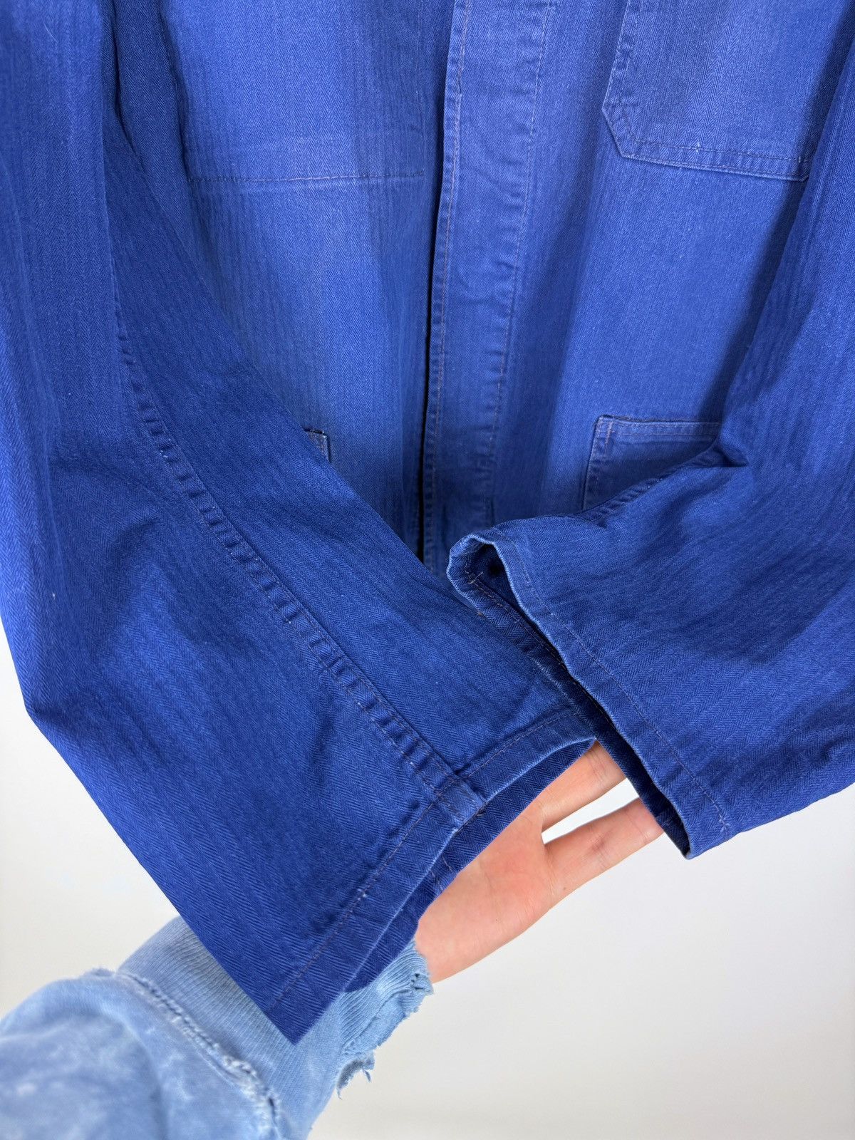 Vintage 70s 80s Vintage German Sanfor HBT Chore Work Jacket 52 Size US L / EU 52-54 / 3 - 6 Thumbnail
