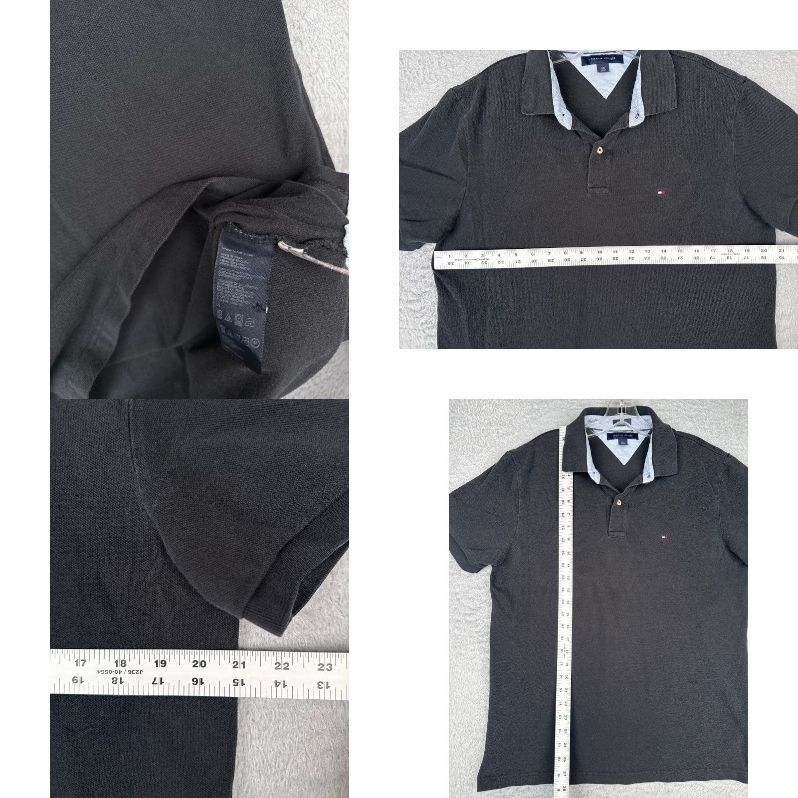 Tommy Hilfiger Tommy Hilfiger Polo Shirt Men L Black Cotton Short Sleeve Slim Fit/Custom Fit Read Size US L / EU 52-54 / 3 - 8 Thumbnail