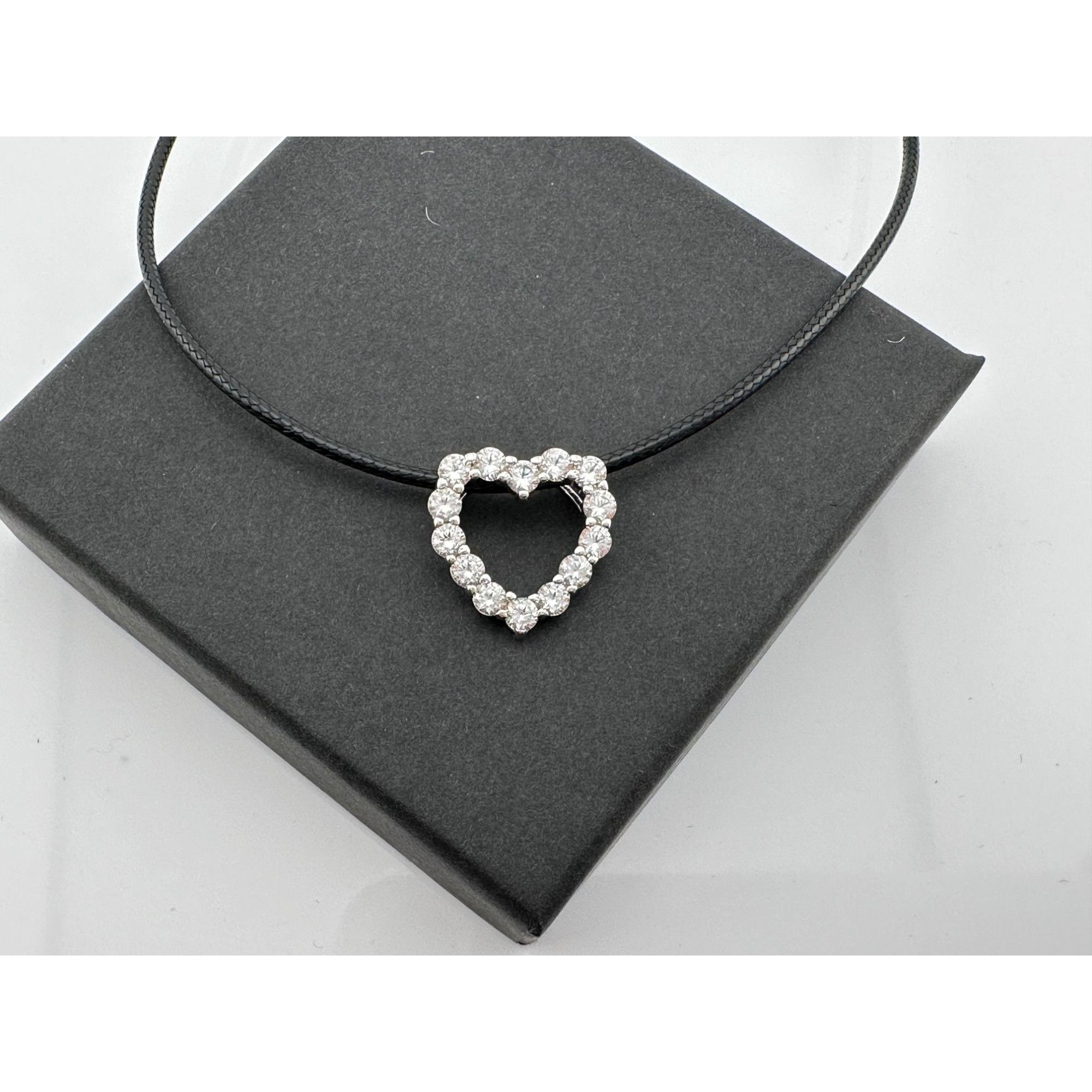 Other 2.5 Lab Created Carat White Sapphire Heart Necklace on Back Size ONE SIZE - 9 Thumbnail