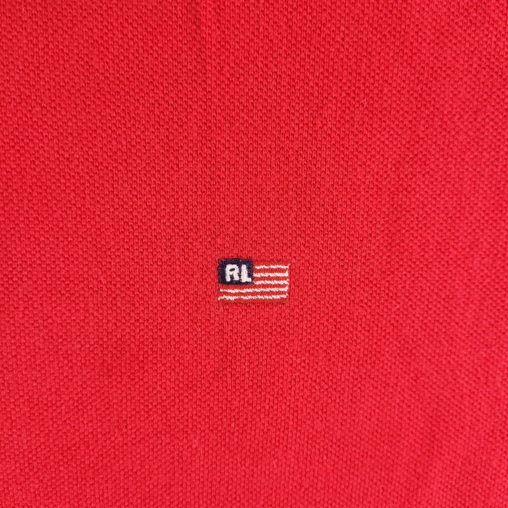 Polo Ralph Lauren VINTAGE Polo Ralph Lauren Polo Mens XL Slim Fit Red Athletic Flag Logo Size US XL / EU 56 / 4 - 3 Thumbnail