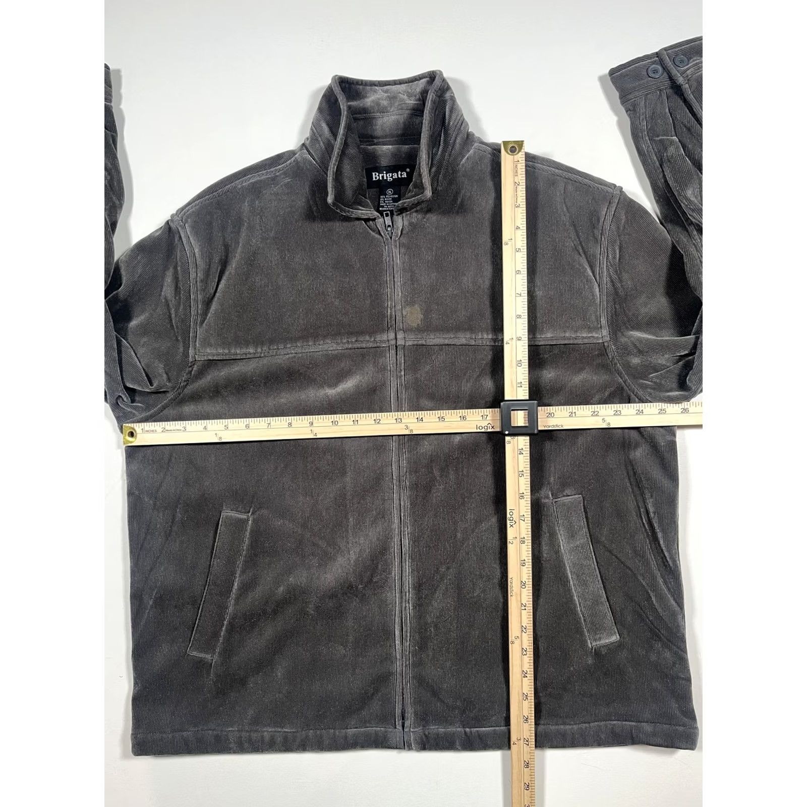 Vintage Brigata Jacket Mens XL Gray Corduroy Full Zip Lined Bomber Casual Size US XL / EU 56 / 4 - 5 Thumbnail