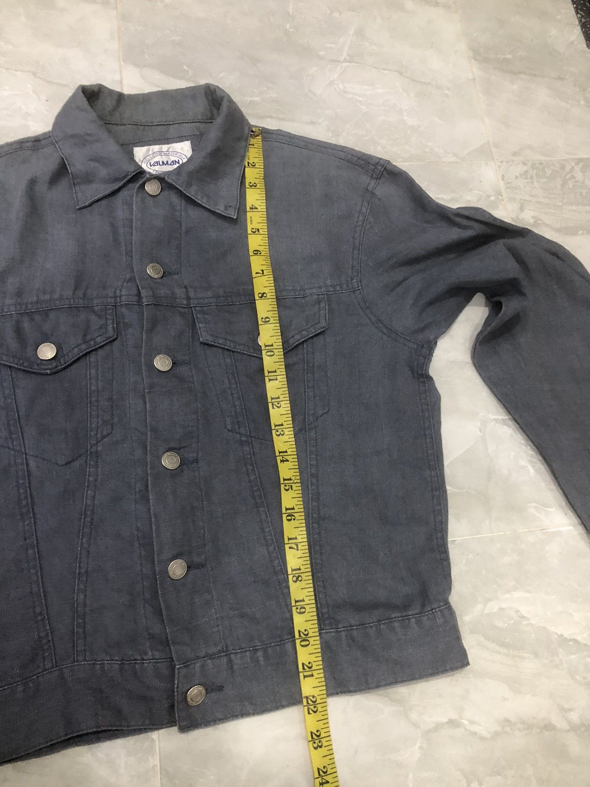 Japanese Brand Valman Japan 100% Linen Denim Style Trucker Jacket Size US XS / EU 42 / 0 - 16 Thumbnail
