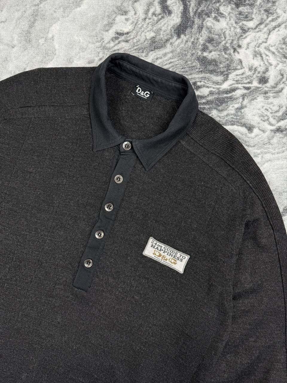 Dolce & Gabbana Dolce&Gabbana DG Wool Long Sleeve Polo Sweater Size US M / EU 48-50 / 2 - 2 Thumbnail