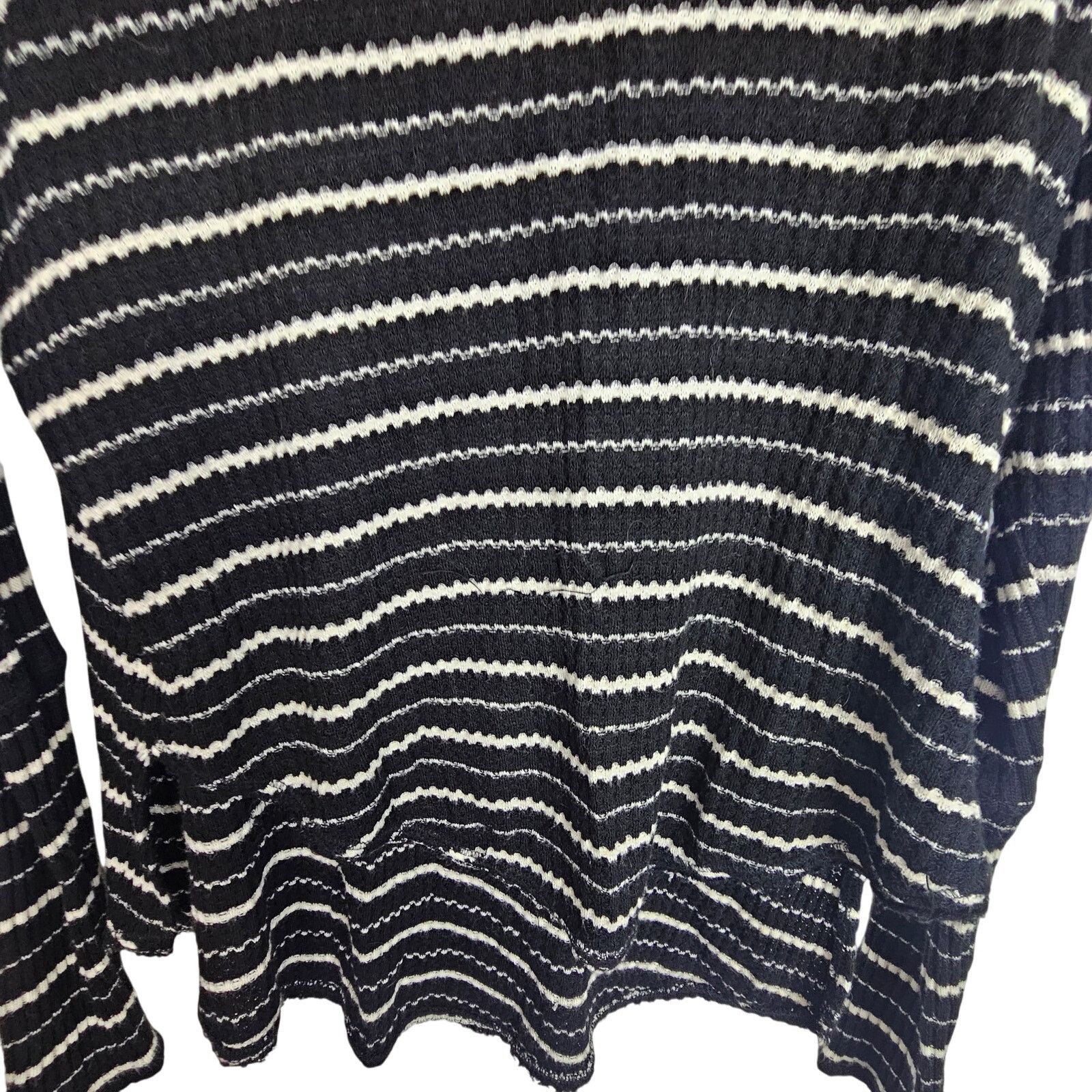 Free People Free People Striped Slouchy Kristina Drippy Thermal Waffle Size XS / US 0-2 / IT 36-38 - 4 Thumbnail