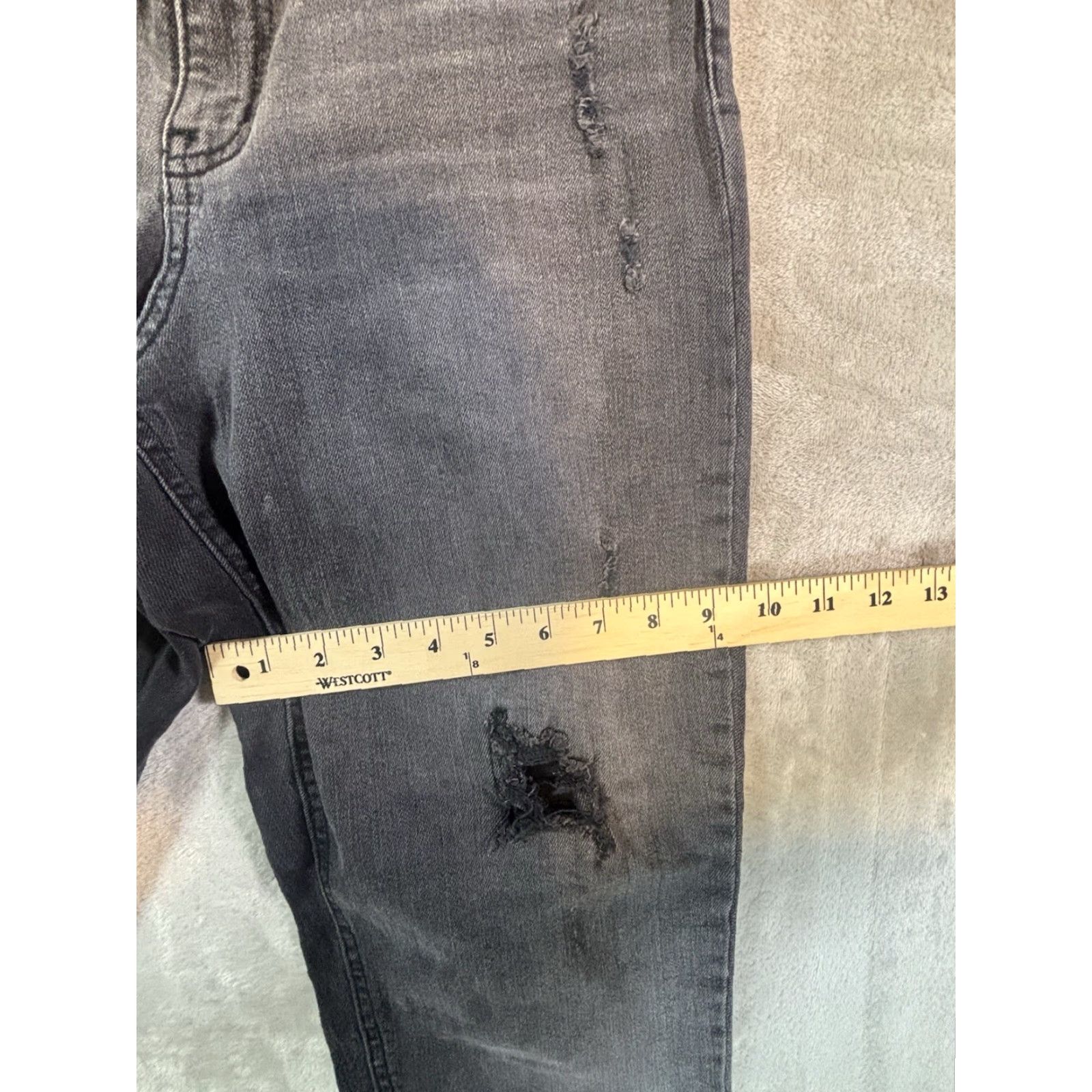 Vintage NO BO Women's High-Rise Black Denim Jeans Distressed Skinny Size 11 Size 32" / US 10 / IT 46 - 6 Thumbnail
