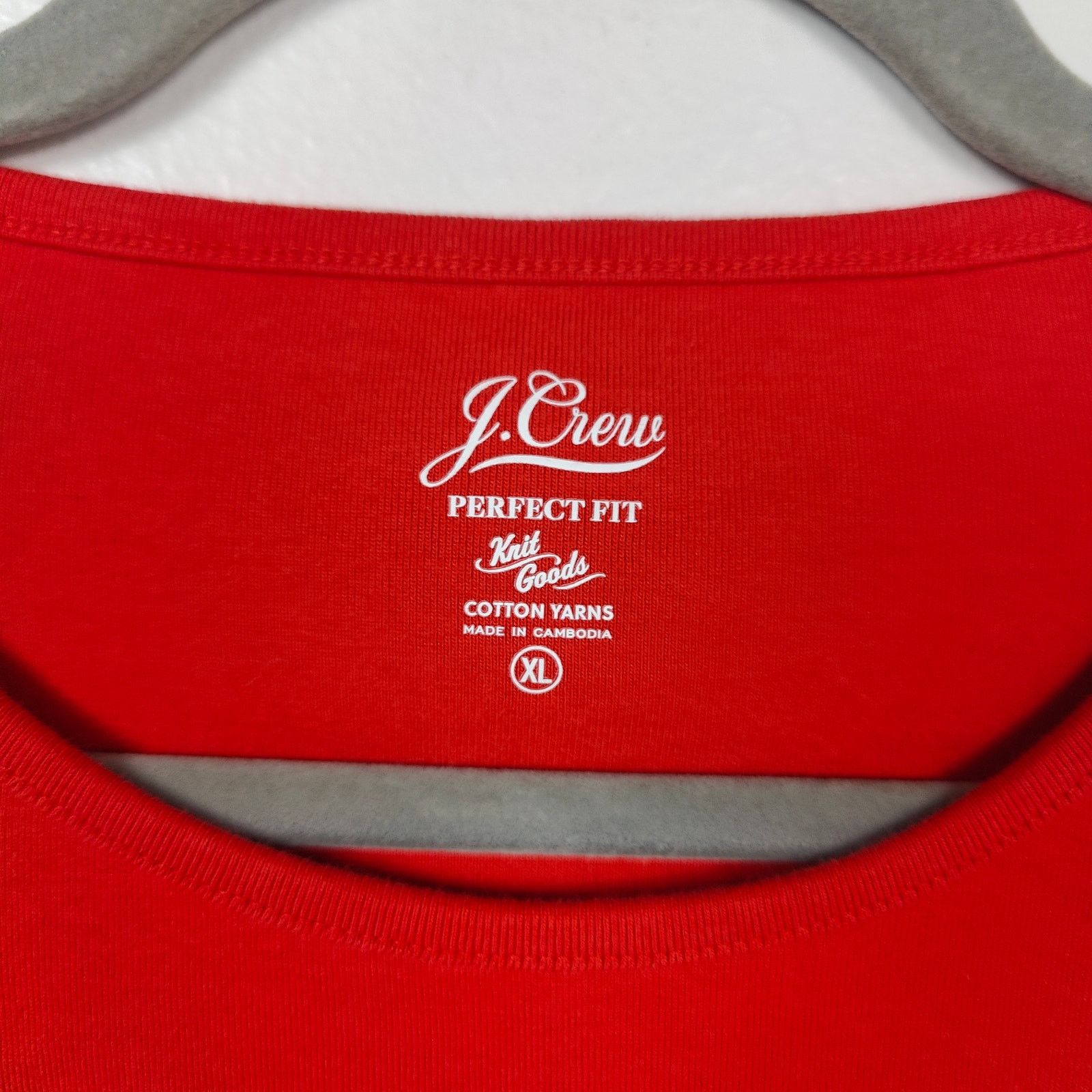 J.Crew J Crew Perfect Fit Short Sleeve Tee Womens XL Red Cotton Size XL / US 12-14 / IT 48-50 - 3 Thumbnail
