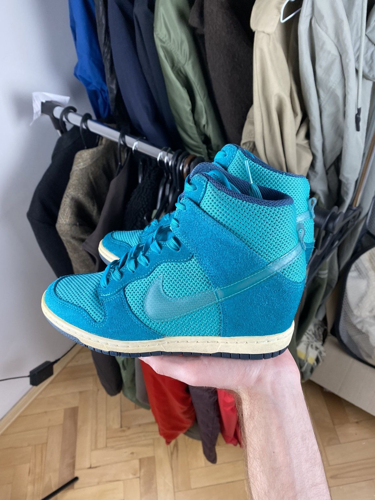 Nike × Vintage Vintage blue Hi-top Nike Dunk sneakers Size US 7.5 / IT 37.5 - 2 Thumbnail