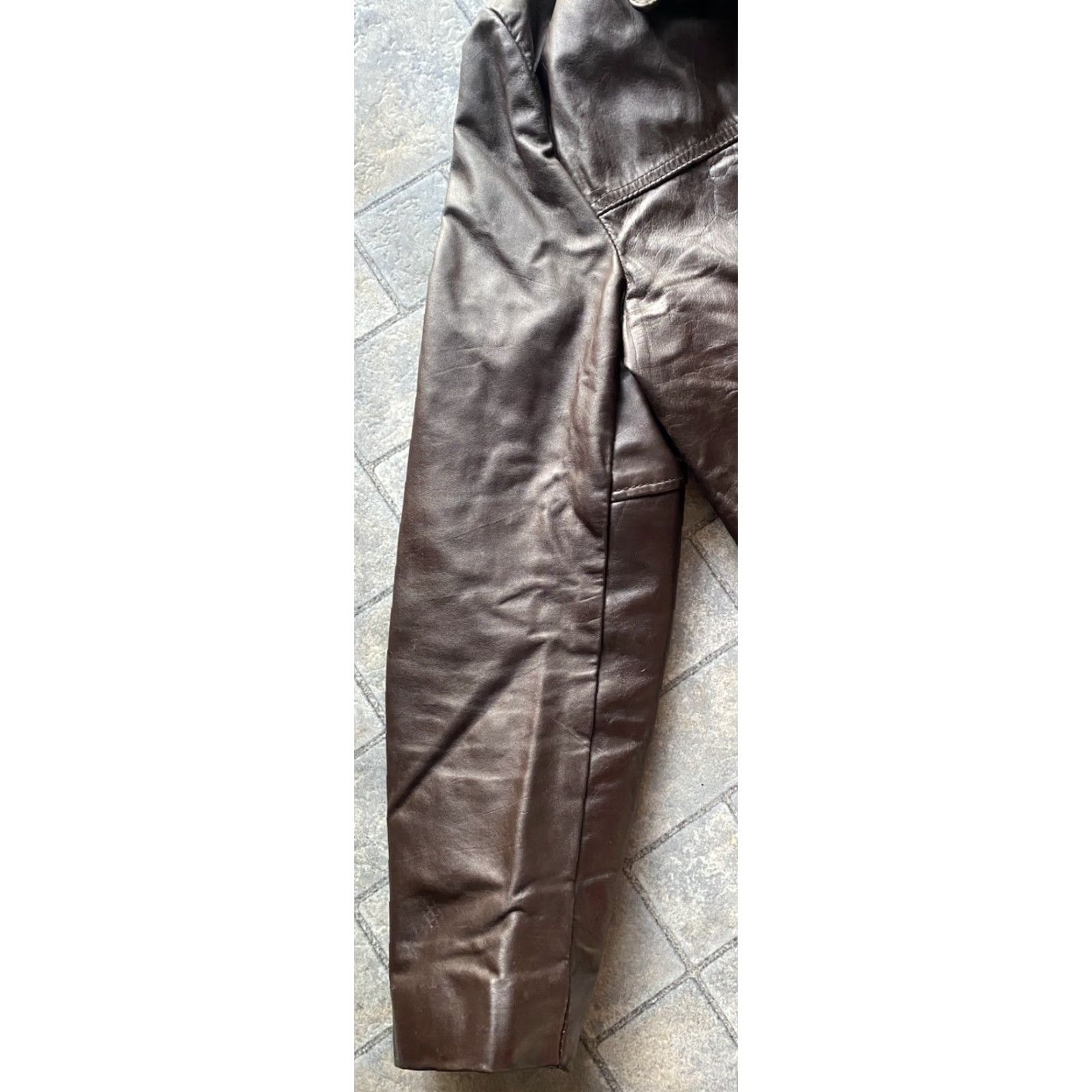 Vintage VINTAGE Cooper Leather Coat Men Coat 44 Regular Brown Lined Button Missing VTG USA Size US S / EU 44-46 / 1 - 6 Thumbnail