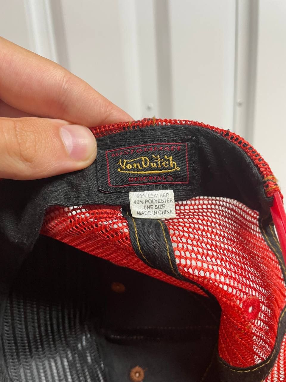 Genuine Leather Rare Vintage Von Dutch Leather Trucket Hat Cap Size ONE SIZE - 7 Thumbnail