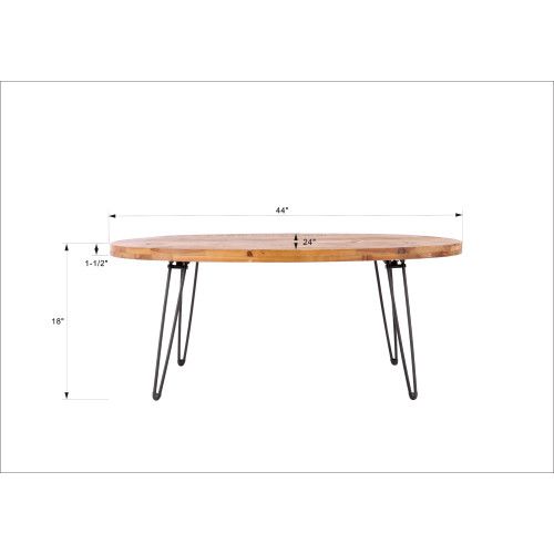 Designer × Homemade Oval Natural Reclaimed Wood Foldable Cocktail Table for Your Size US L / EU 52-54 / 3 - 8 Thumbnail
