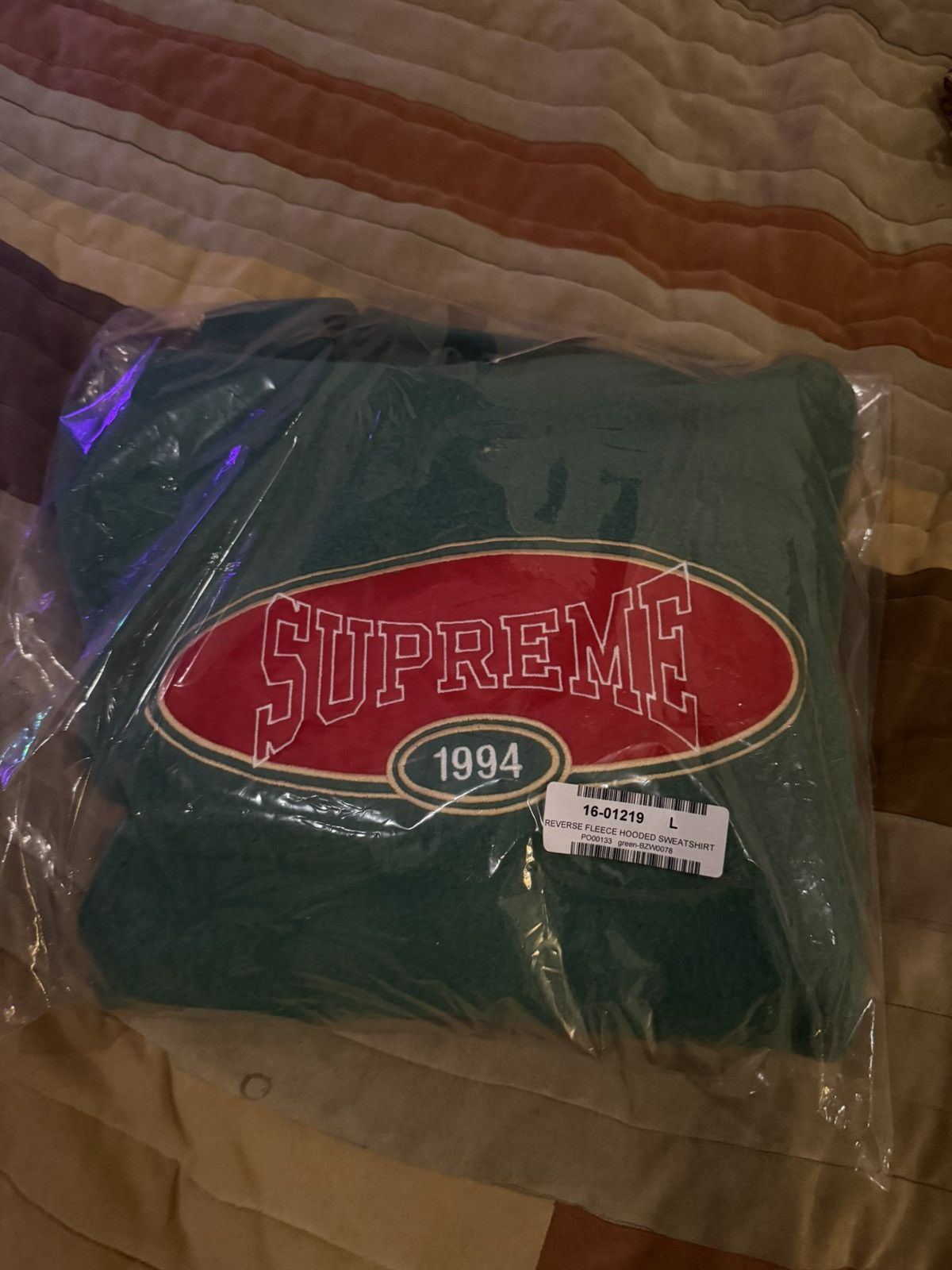 Supreme Supreme Reverse Fleece Hoodie Green SS18 Size US L / EU 52-54 / 3 - 1 Thumbnail
