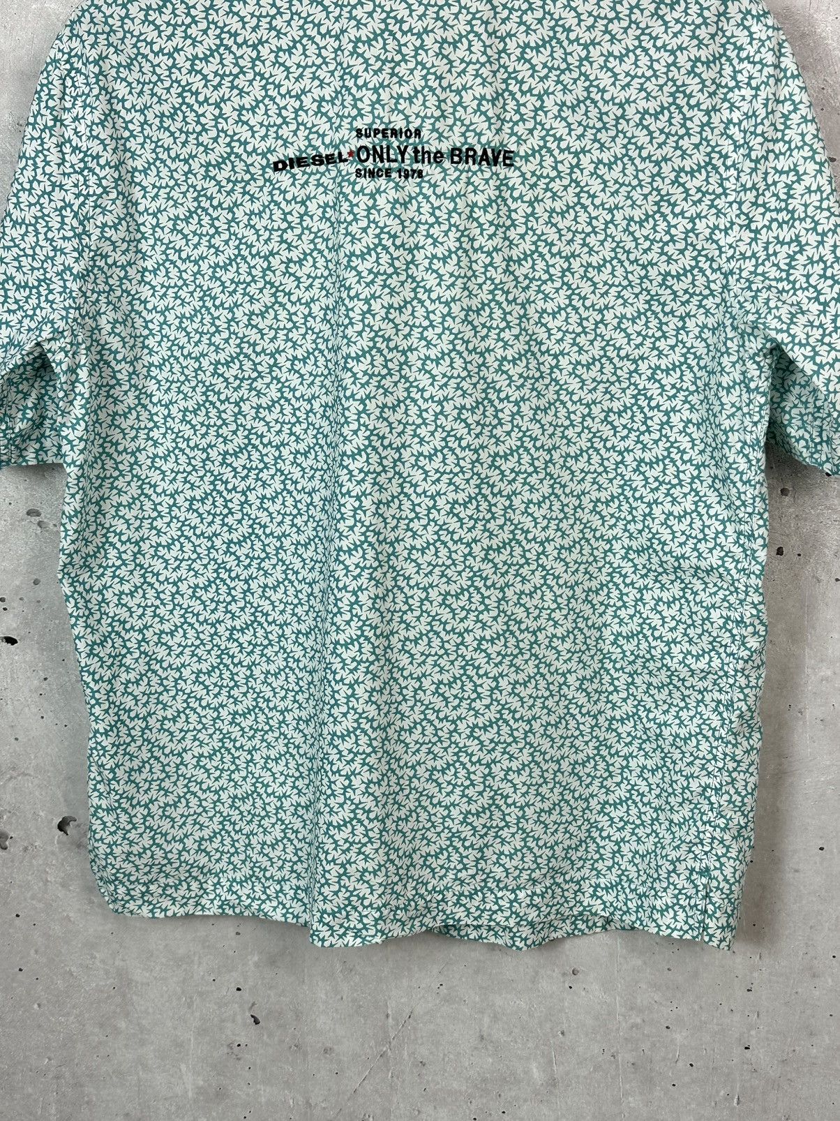 Diesel Diesel Printed Logo Button-up Short Sleeve Cotton Shirt Size US XL / EU 56 / 4 - 9 Thumbnail