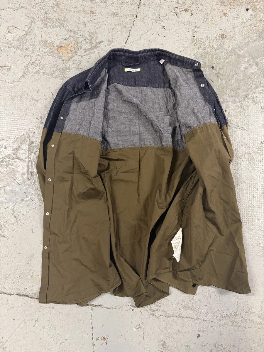 Iceberg 2000s Iceberg Grey Denim Hybrid Beige Cotton Shirt Size US S / EU 44-46 / 1 - 6 Thumbnail