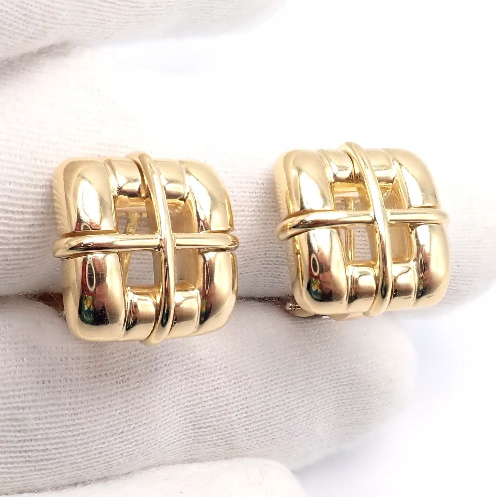 Tiffany & Co. Tiffany & Co 18k Yellow Gold Square Window Biscayne Earrings Size ONE SIZE - 3 Thumbnail