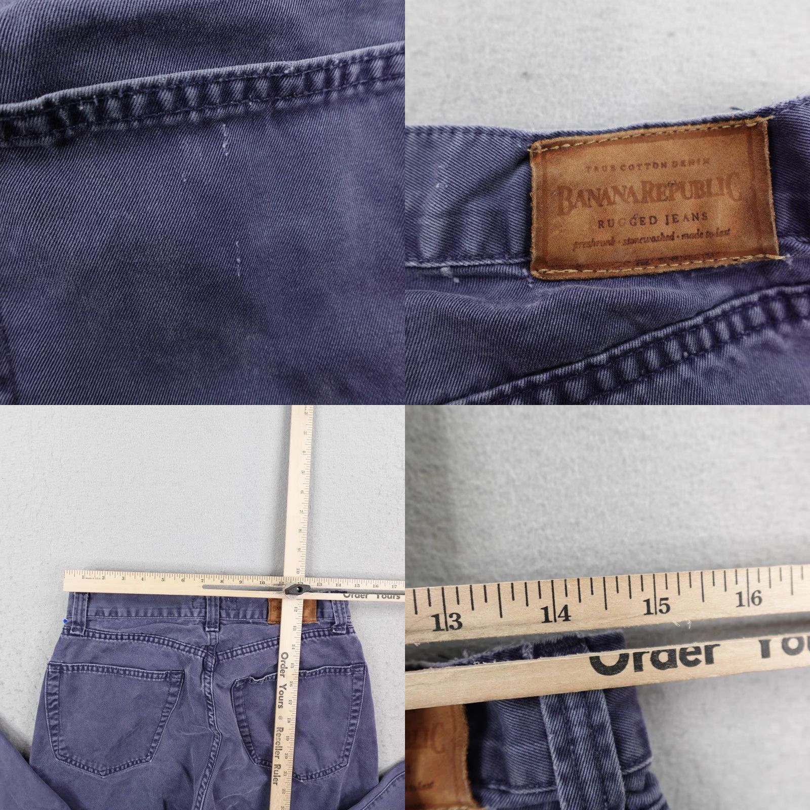 Banana Republic VINTAGE Banana Republic Rugged Jeans Pants Mens 32x32 Blue Button Fly Denim 90s Size US 30 / EU 46 - 8 Thumbnail