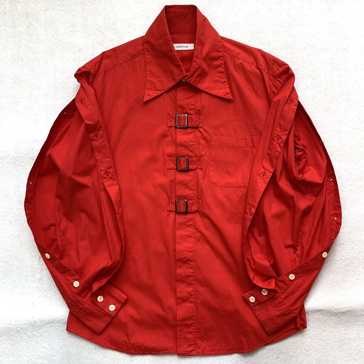 Japanese Brand 2000s Craysun Punk Bondage Side Sleeve Opened Button Shirt Size US M / EU 48-50 / 2 - 1 Thumbnail