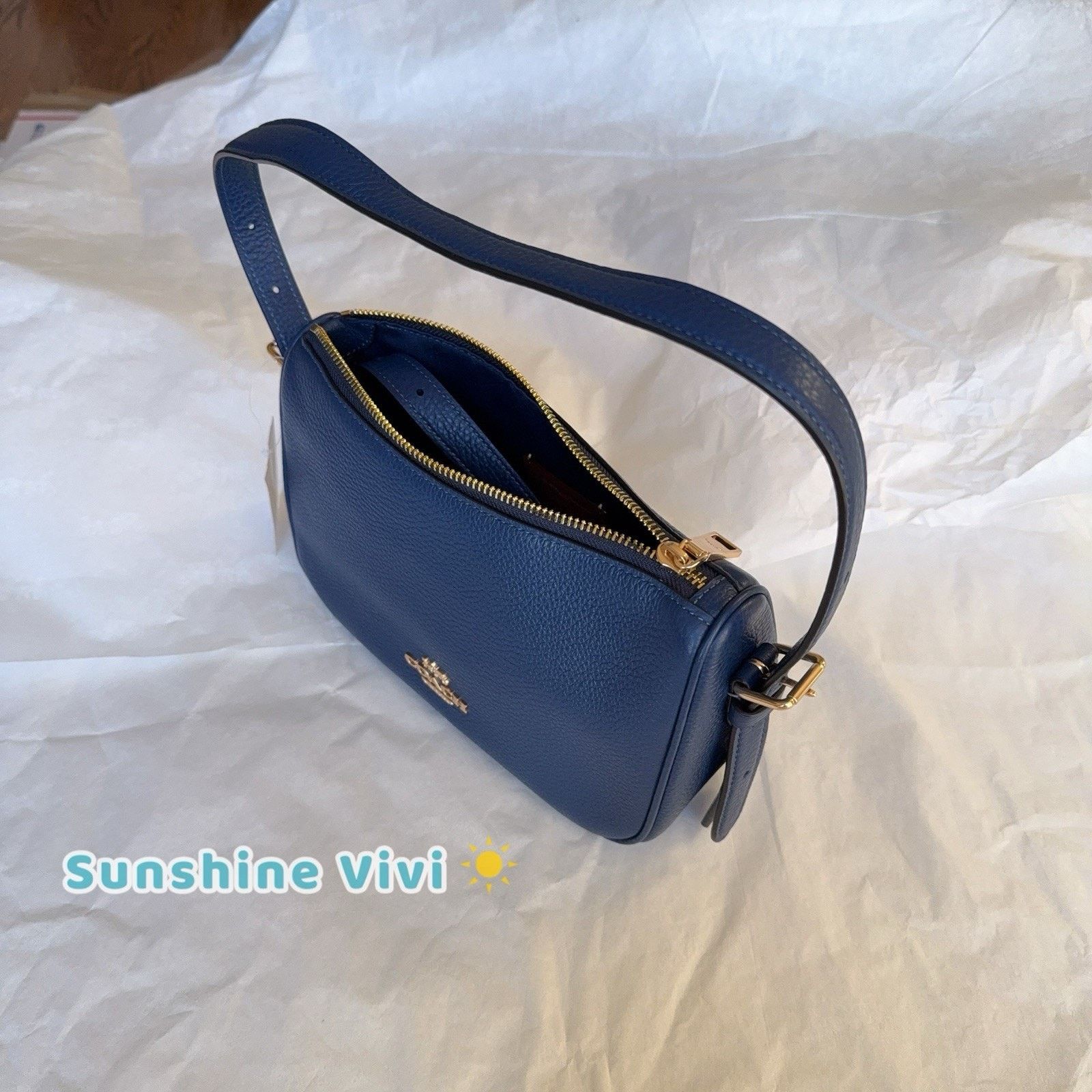 Coach NWT Coach Kailey Shoulder Bag Leather CY707 Deep Blue Size ONE SIZE - 9 Thumbnail