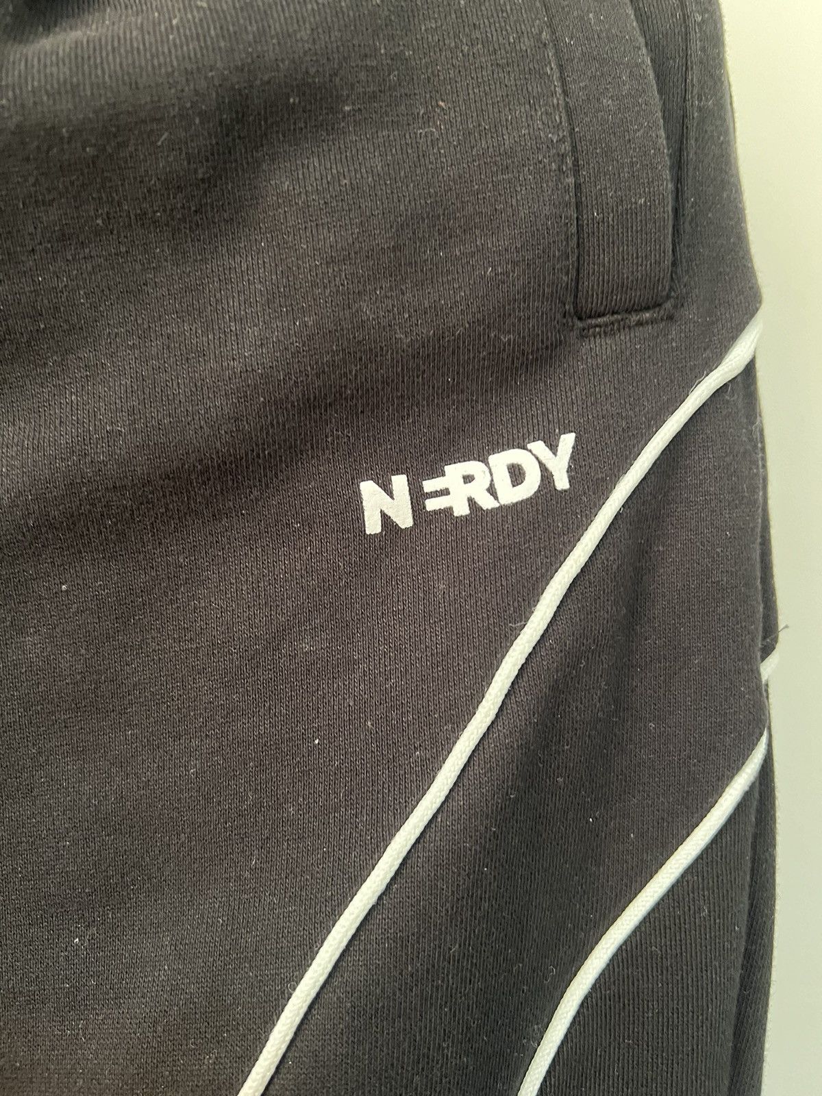 NERDY Piped Wide Track Pants in Black Size US 29 - 6 Thumbnail