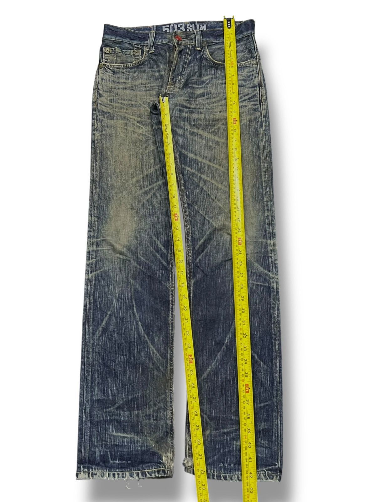 Edwin Vintage Edwin 503 Blue Trip Japan - 💥Rare💥 Crazy Mud Wash Size US 32 / EU 48 - 17 Thumbnail