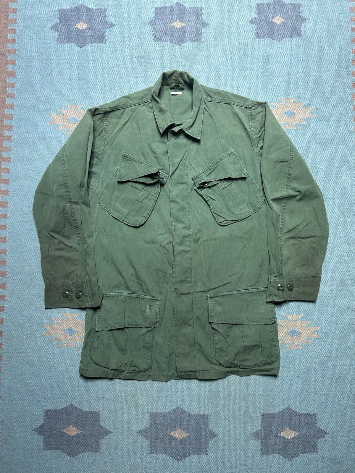 Vintage 60s OG 107 slant pocket shirt non ripstop poplin Vietnam S Size US S / EU 44-46 / 1 - 1 Thumbnail