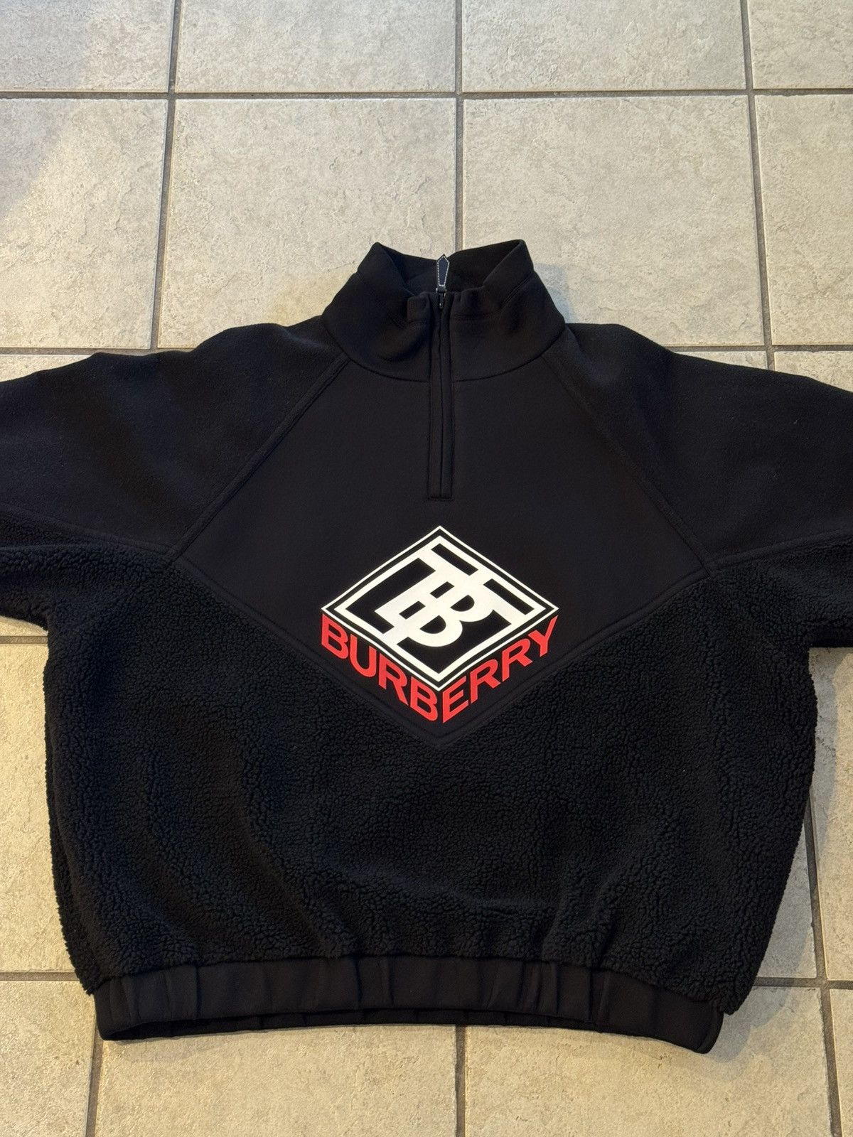 Burberry Burberry TB Monogram Half-Zip Sherpa/Fleece Pullover Size US M / EU 48-50 / 2 - 2 Thumbnail