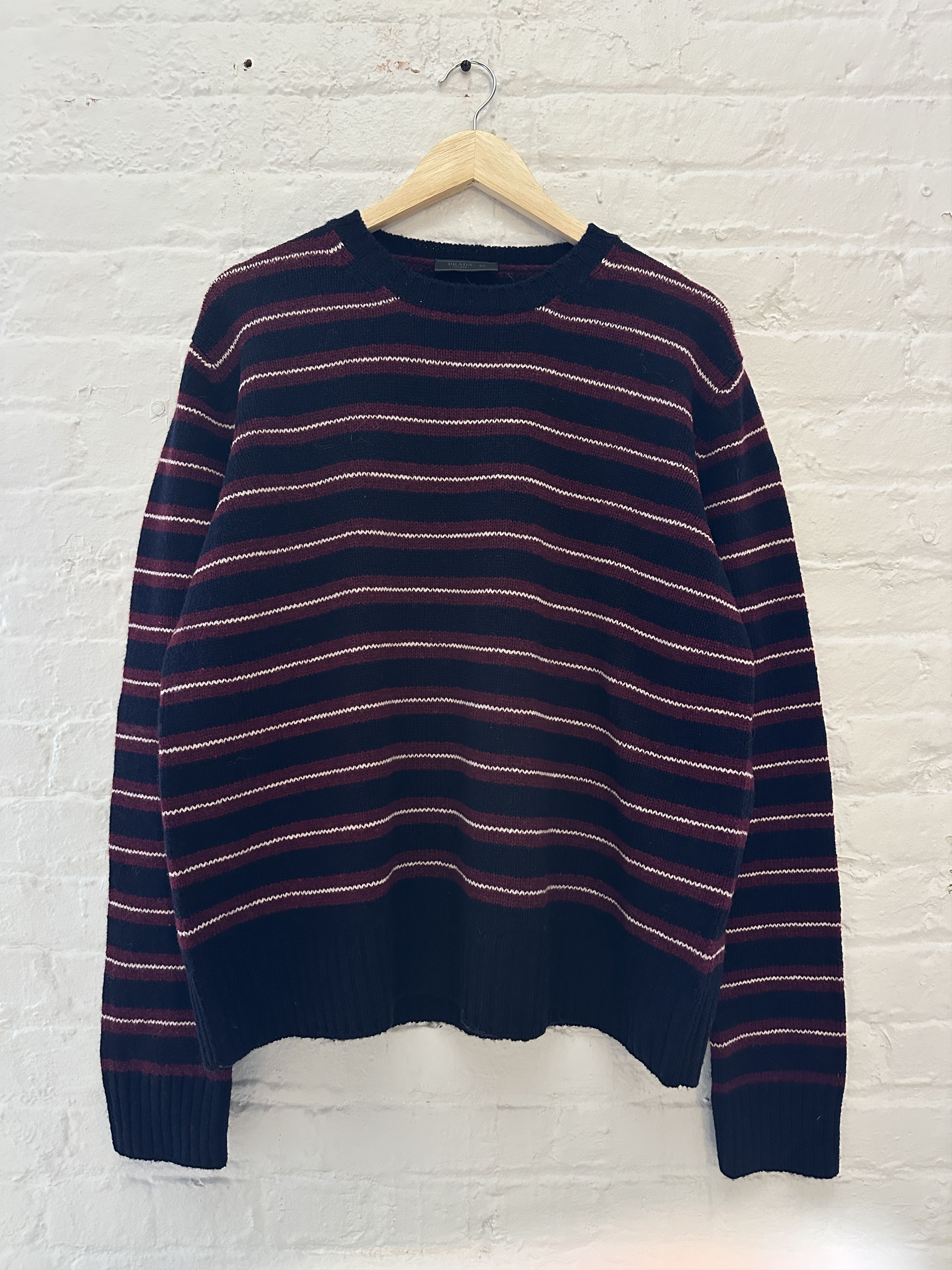 Prada Prada Striped Wool Sweater Size US XL / EU 56 / 4 - 1 Thumbnail
