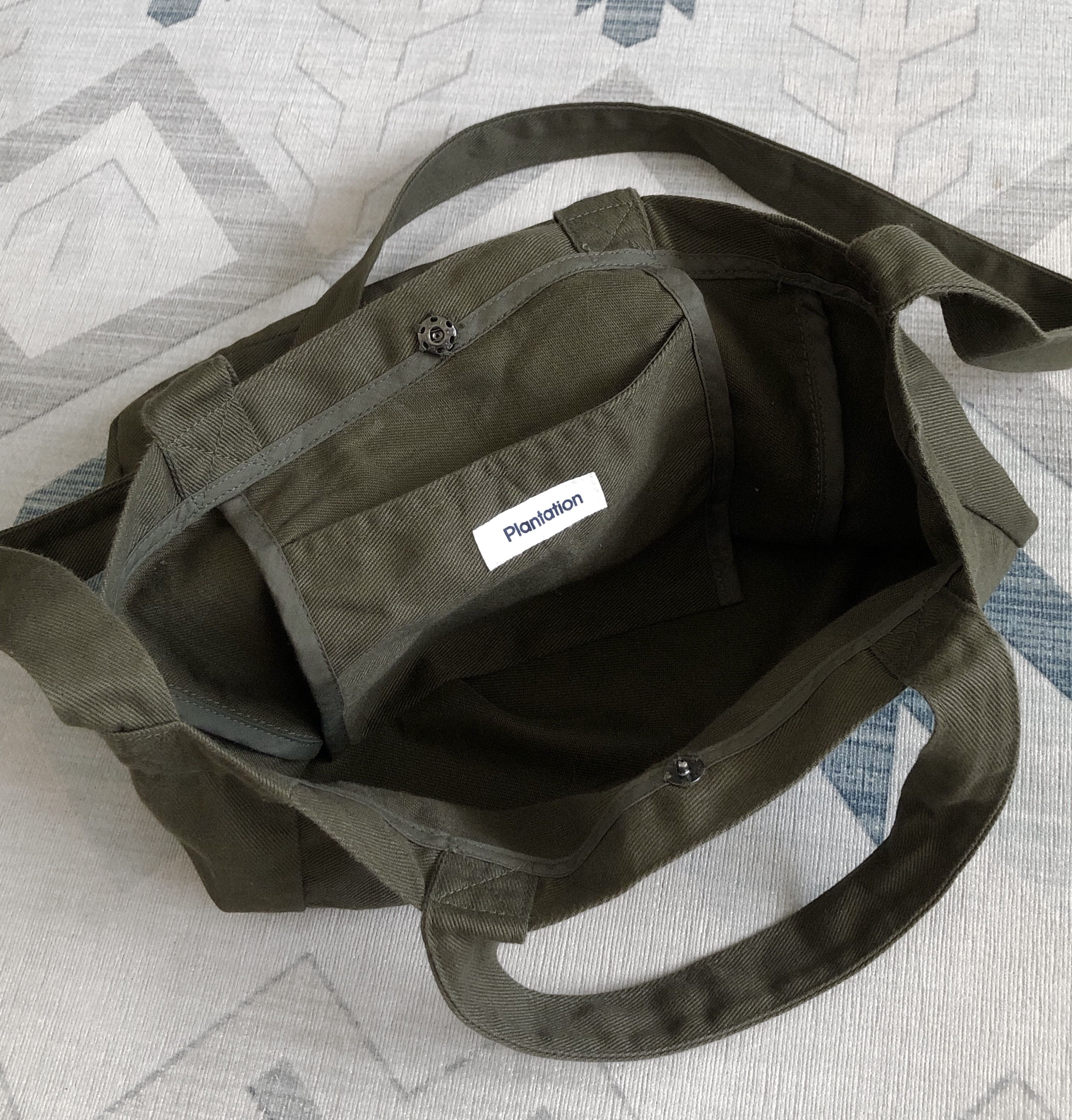 Issey Miyake × Vintage PLANTATION ISSEY MIYAKE GREEN ARMY 2-WAYS TOTE BAG Size ONE SIZE - 4 Thumbnail