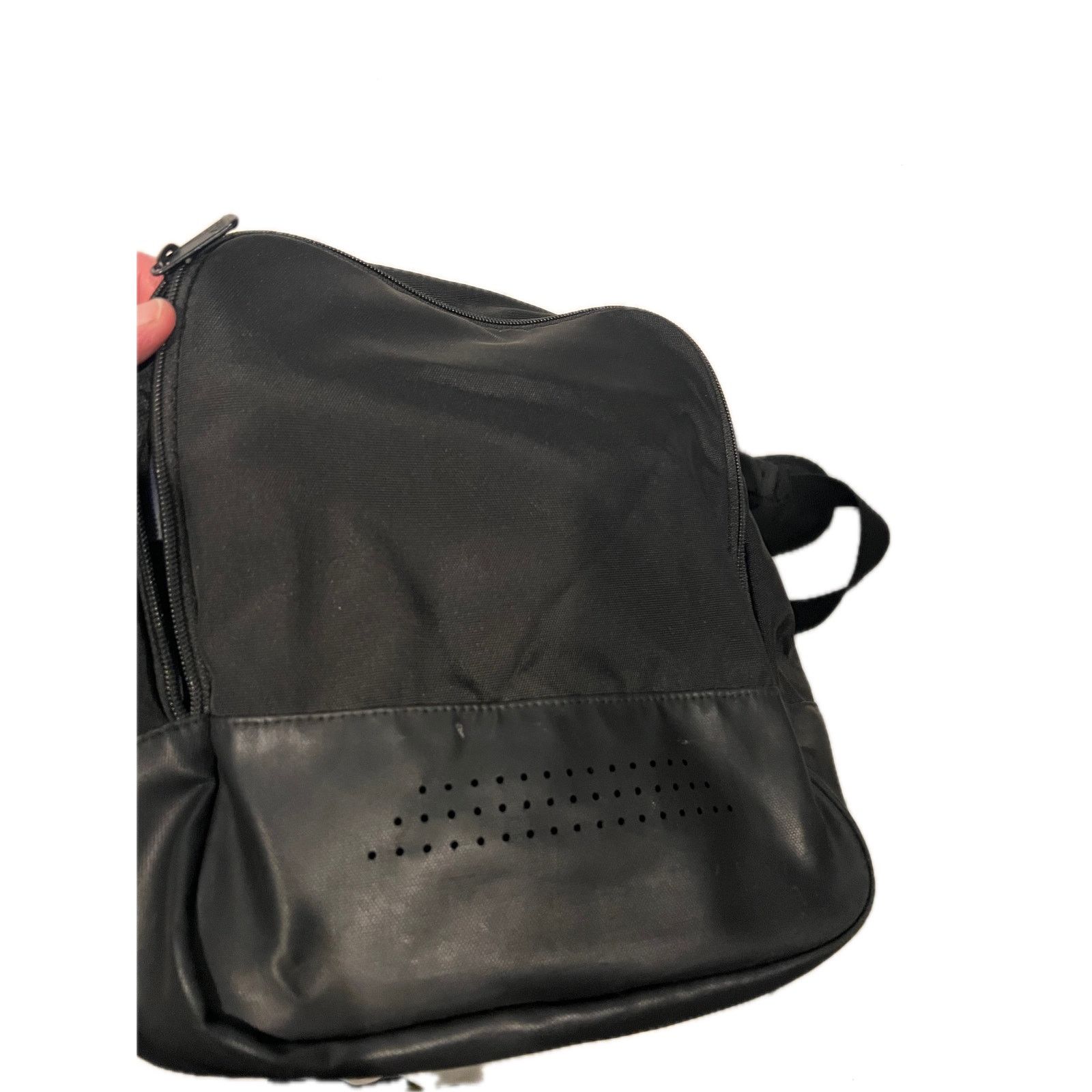 Adidas Adidas Faux Leather Medium 20"x12"x10" Black Duffel Gym Bag Size ONE SIZE - 4 Thumbnail