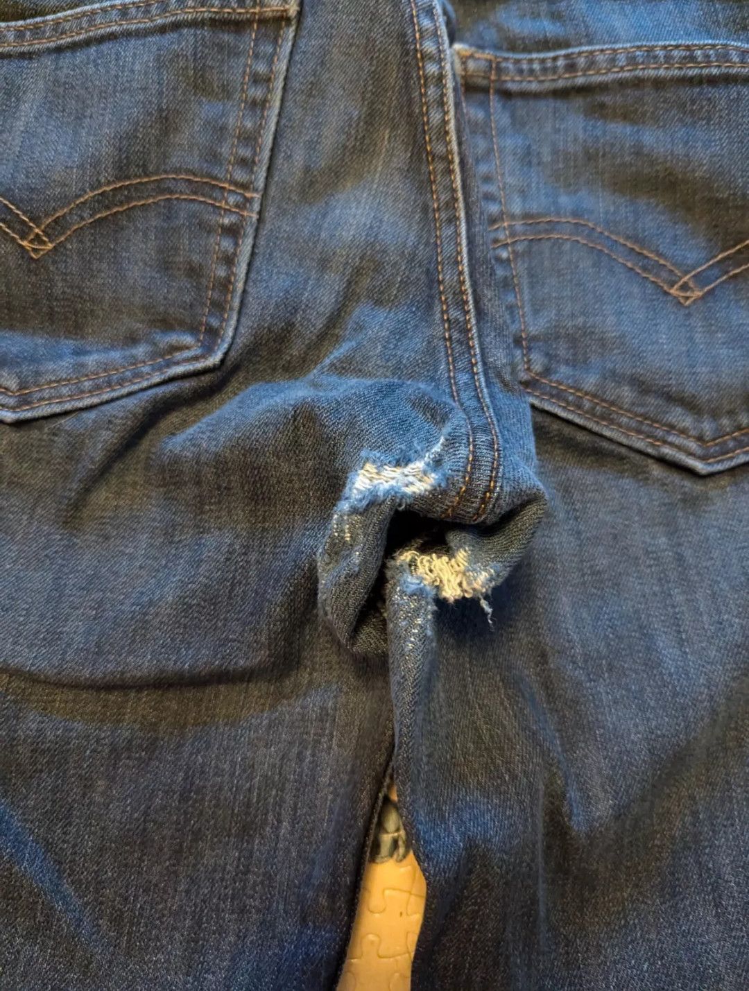 Levi's Levis 511 Jeans Mens 32x32 Dark Blue Torn Size US 32 / EU 48 - 4 Thumbnail