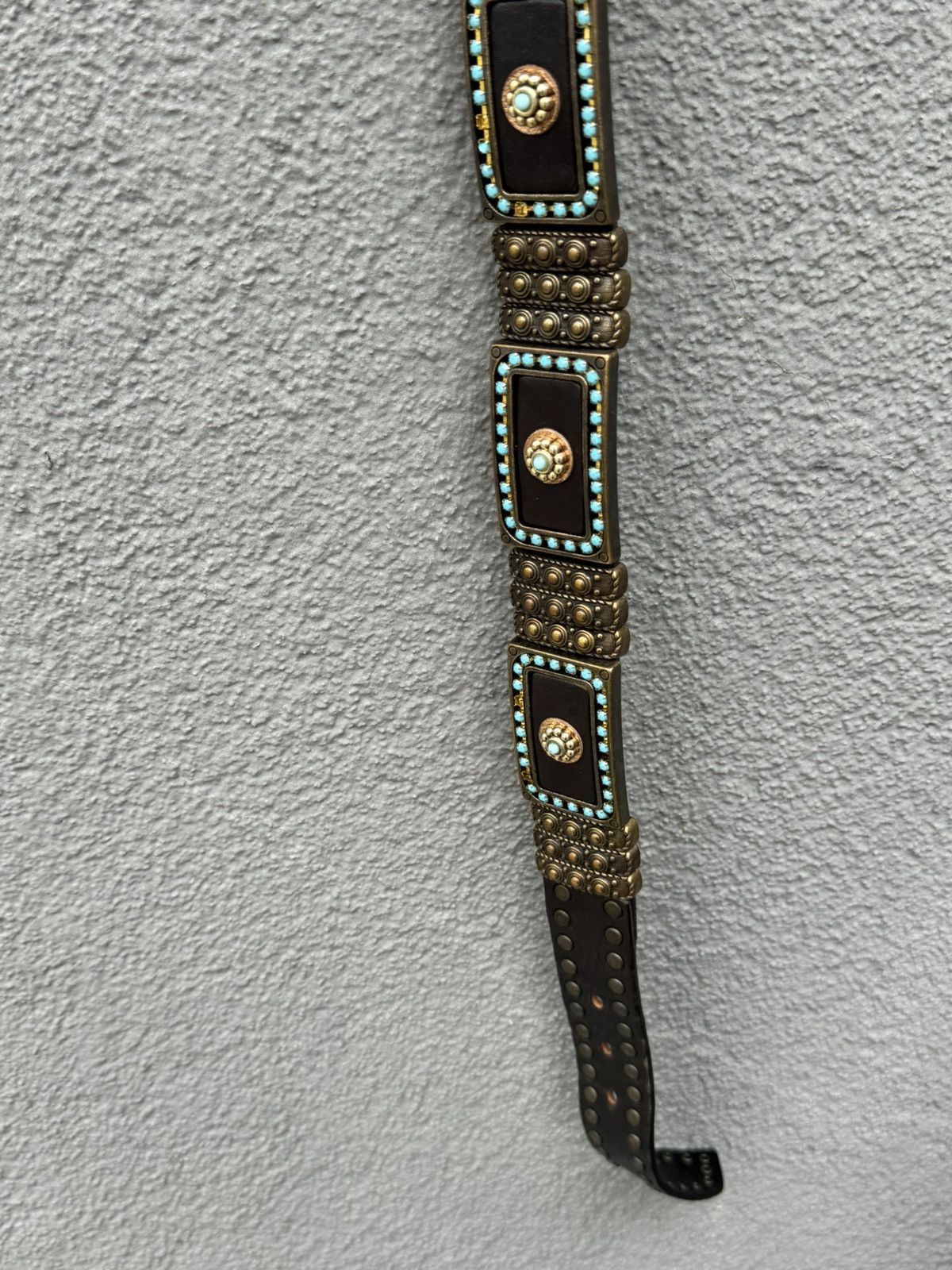 Vintage Nanni Metal/Leather Italy Avant-Garde Belt Size ONE SIZE - 6 Thumbnail