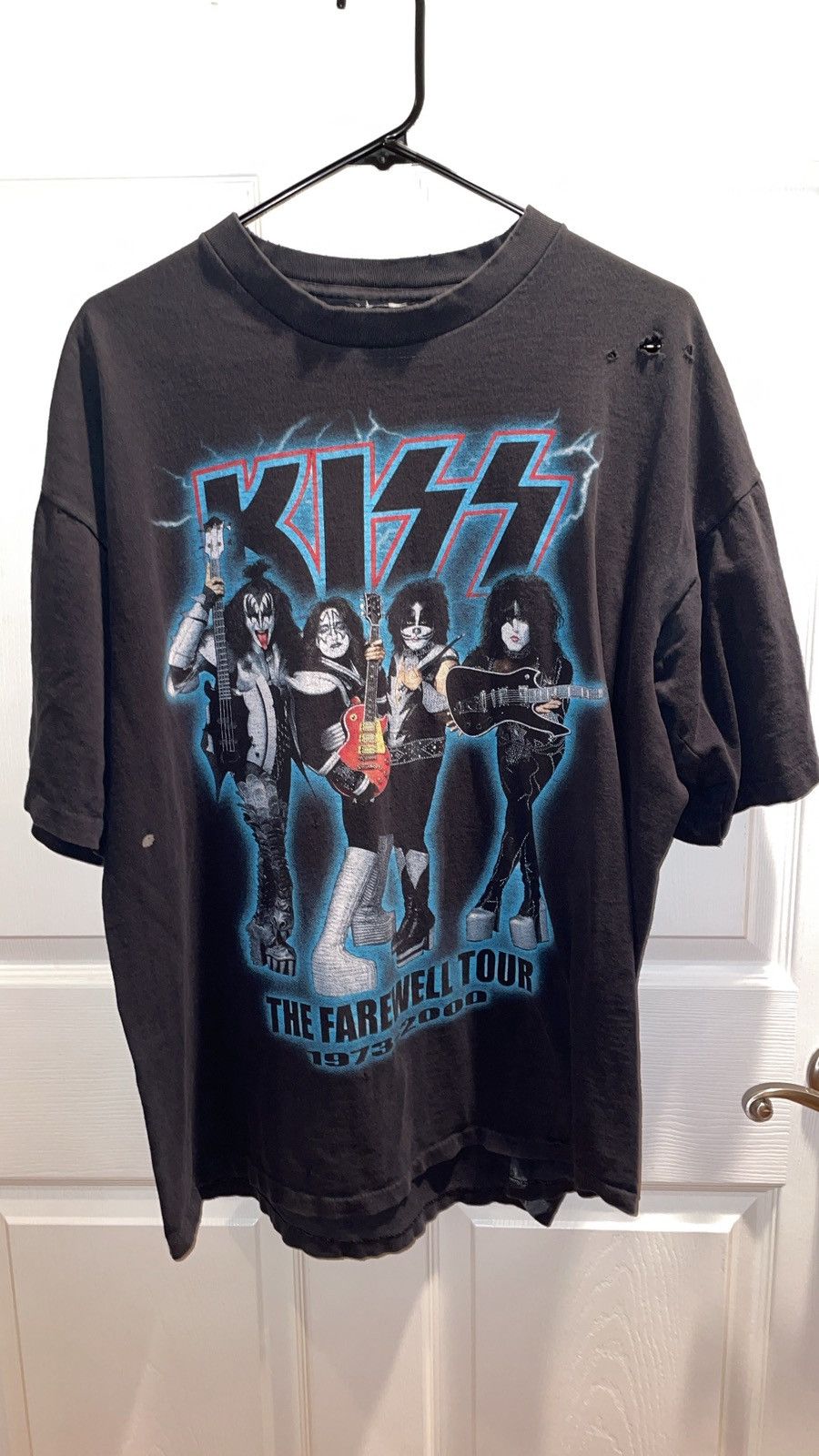 Image of Vintage Kiss "world Tour" Tee in Black, Men's (Size XL)