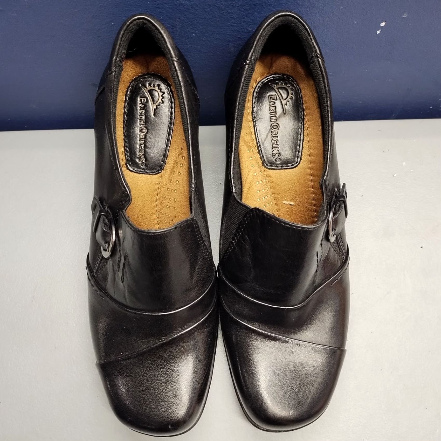 Vintage Earth Origins McLean Bootie Womens Size 7 Black Upper Leather Block Heel Slip On Boots Size US 7 / IT 37 - 6 Thumbnail