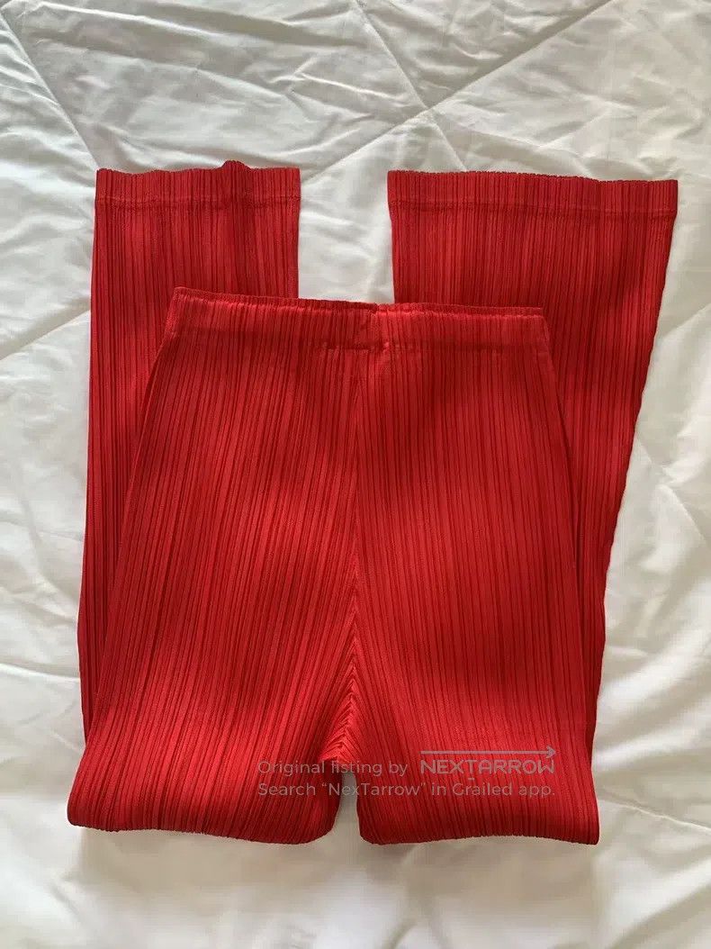 Issey Miyake Issey Miyake size:3 Red Pants Size 22" - 2 Thumbnail