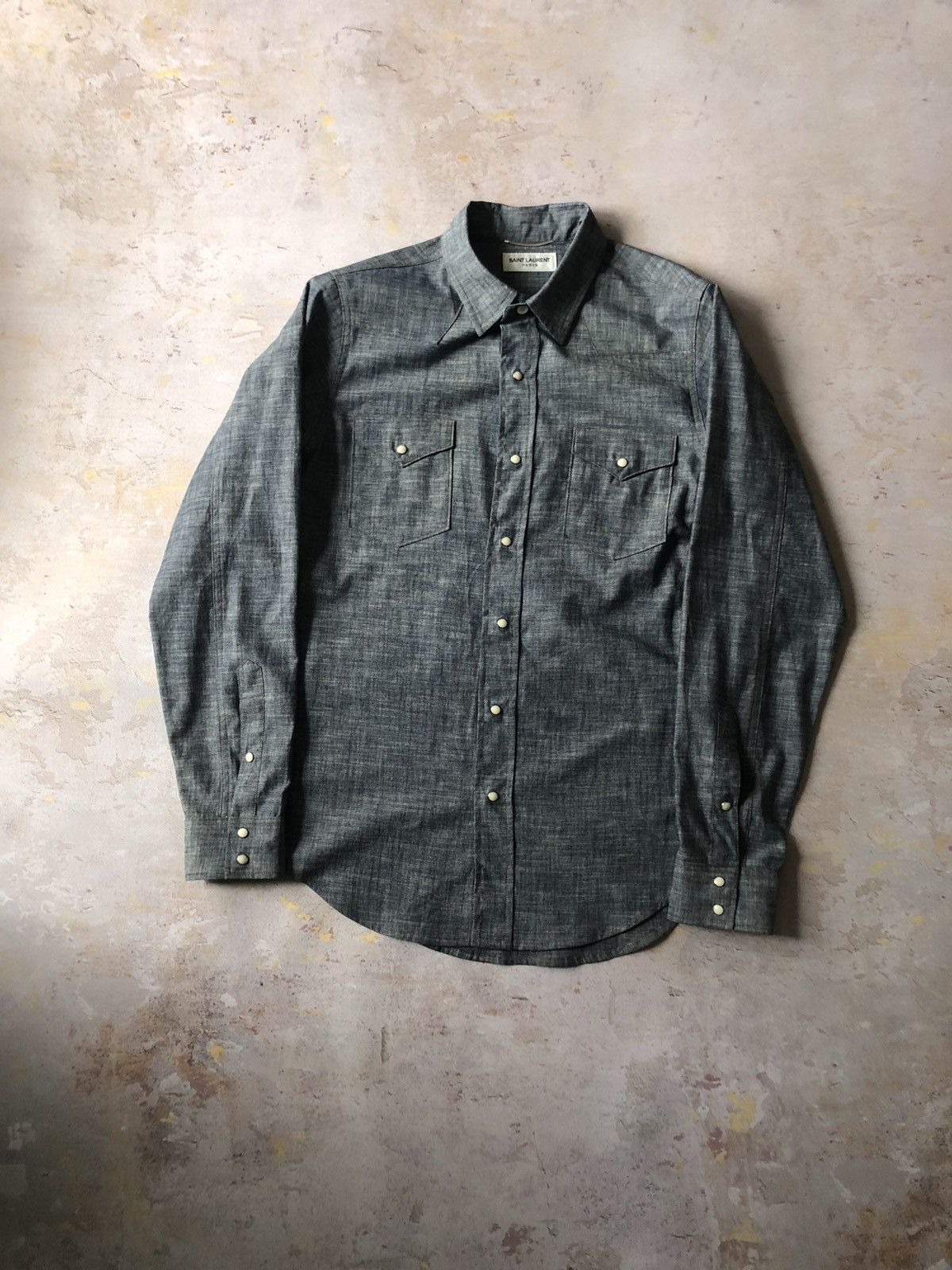 Hedi Slimane Saint Laurent Paris chambray western shirt SAMPLE Size US M / EU 48-50 / 2 - 6 Thumbnail
