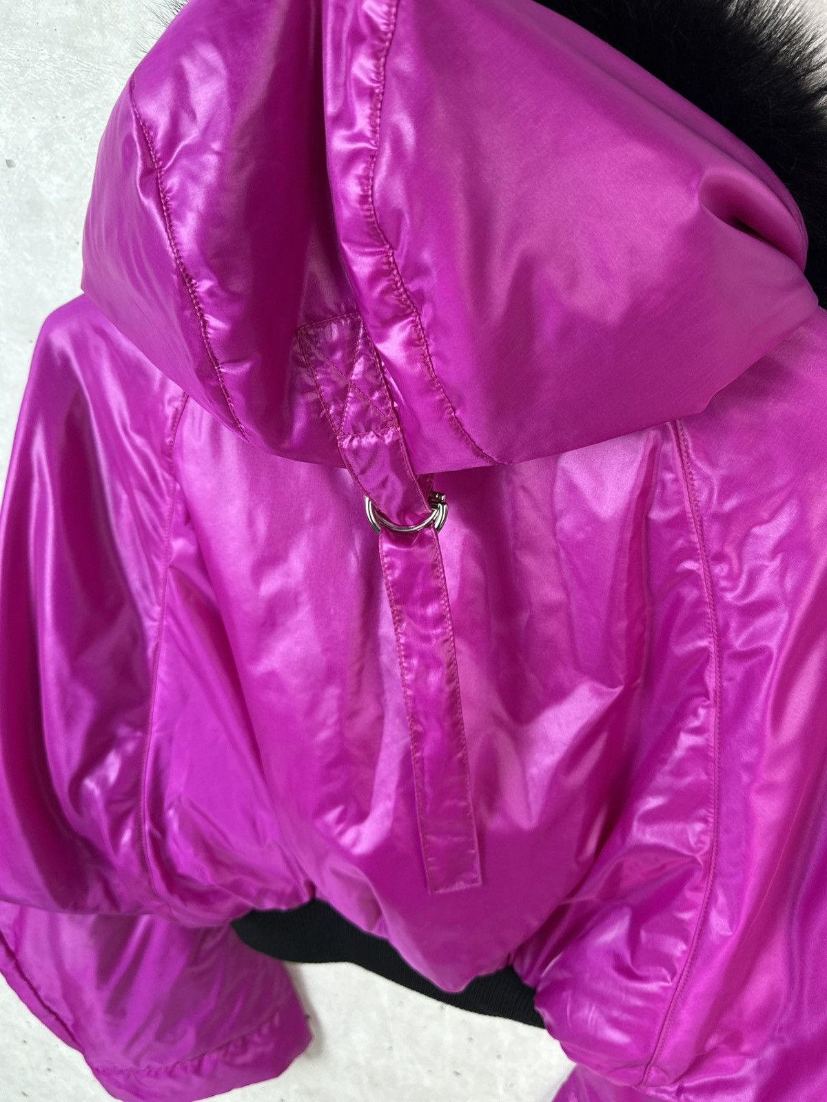 Dolce & Gabbana Dolce & Gabbana Fuchsia Cropped Hooded Raccoon Trim Jacket Size US XS / EU 42 / 0 - 13 Thumbnail