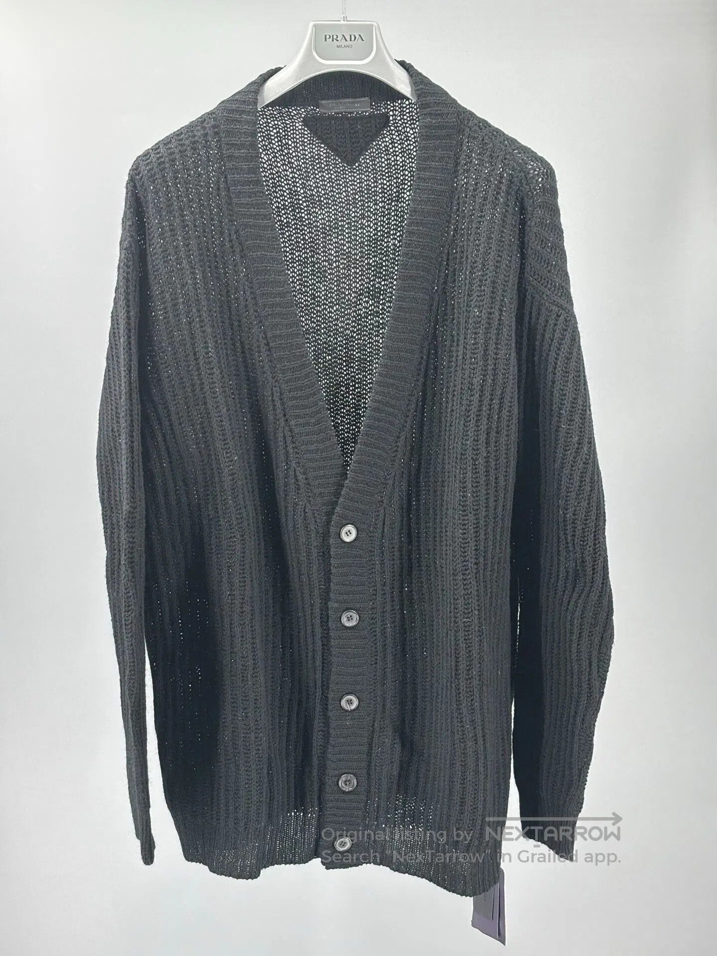Prada prada men's knit cardigan in black. Size US L / EU 52-54 / 3 - 1 Thumbnail