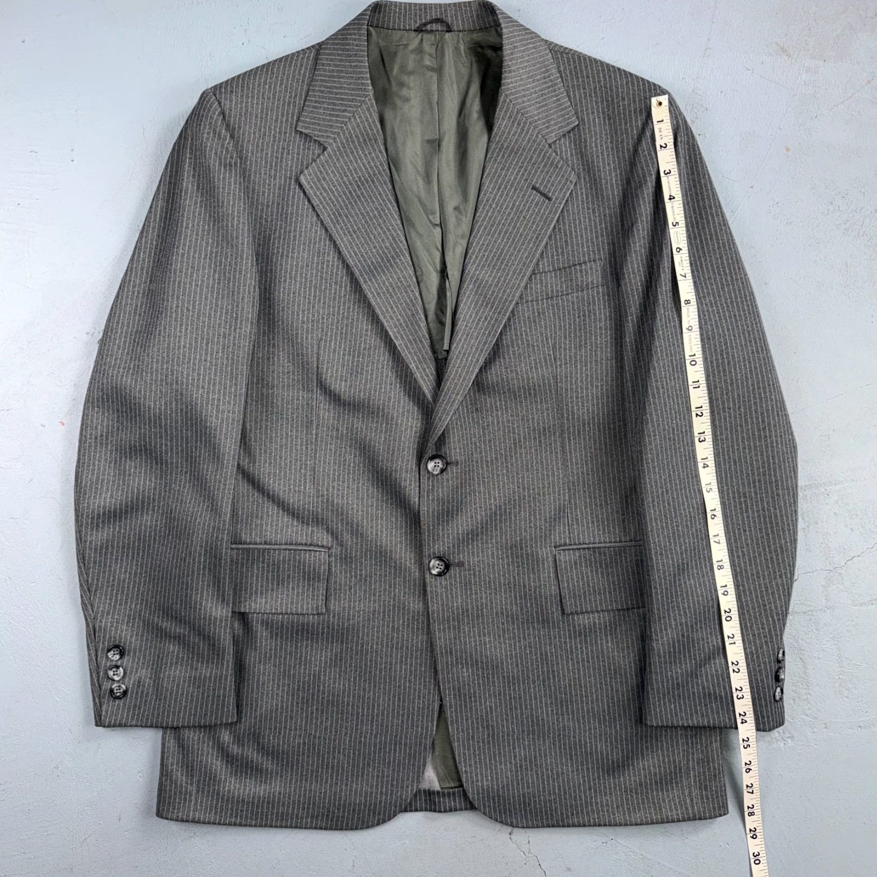 Vintage VINTAGE 1960s-1970s Barelay 3-Piece Suit Jacket Coat Pants Wool Gray Rockabilly Mens 40 Regular Size US Made Size 40R - 2 Thumbnail