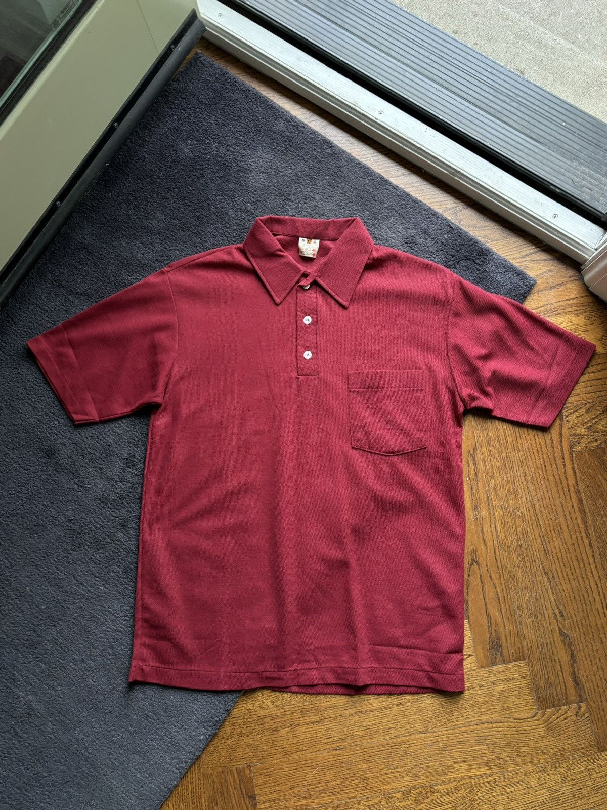 Vintage 1980s Vintage Polo Shirt 80s 90s Deadstock Blank Shortsleeve Size US M / EU 48-50 / 2 - 2 Thumbnail