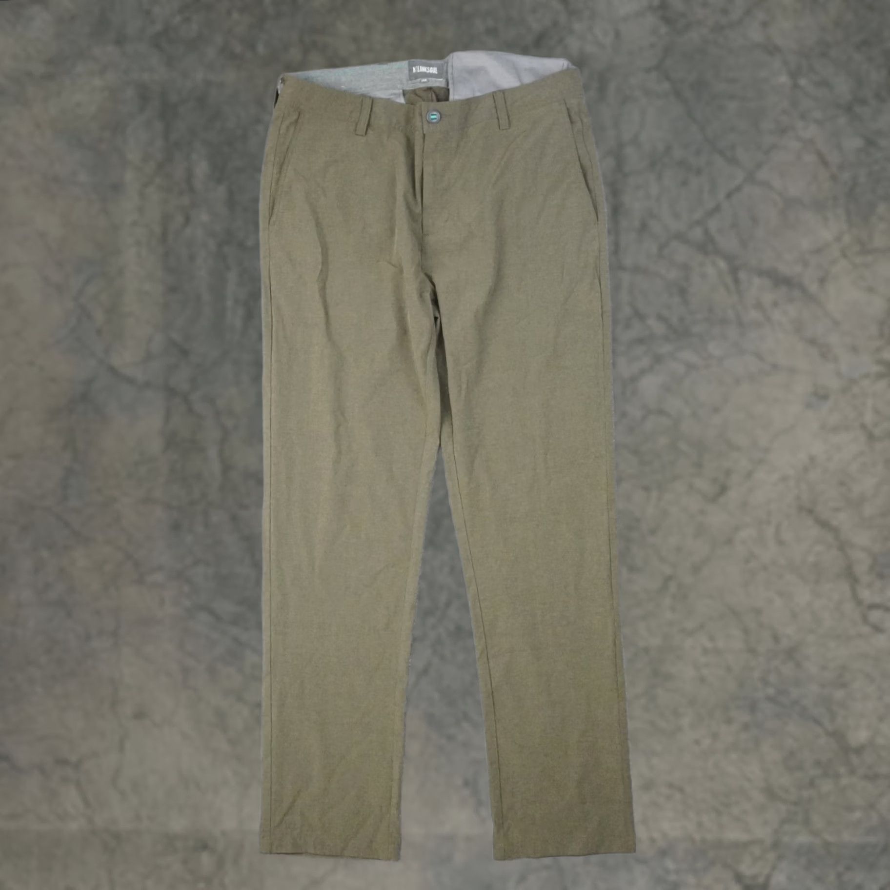 Vintage Linksoul Performance Golf Pants Mens 35x29 Olive Straight Leg Size US 35 - 1 Thumbnail