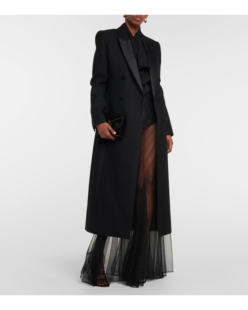 Saint Laurent Paris $5.5K VALUE Tuxedo Coat in crepe wool Size XS / US 0-2 / IT 36-38 - 2 Thumbnail