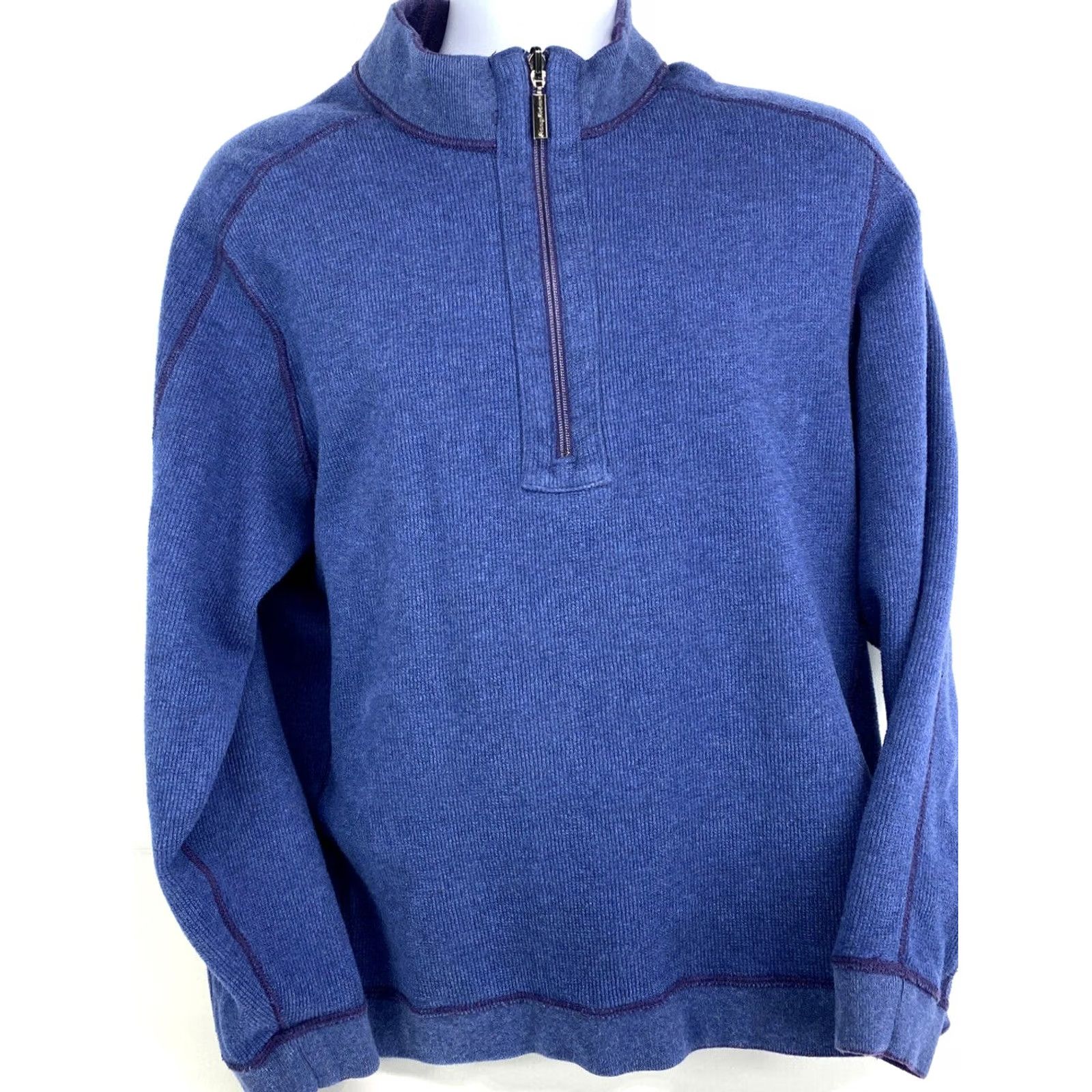 Tommy Bahama VINTAGE Tommy Bahama 1/2 Zip Reversible Mens Size Large Blue Purple Long Sleeve Sweatshirt Shirt Zip Mens L Blue Purple 1/2 Zip Reversible Size US L / EU 52-54 / 3 - 2 Thumbnail
