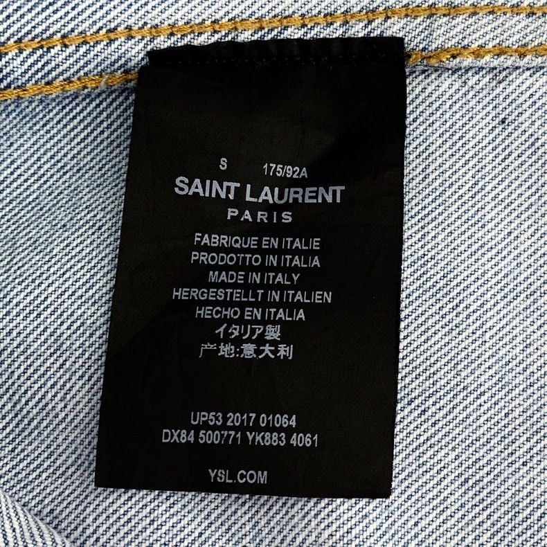 Saint Laurent Paris Saint Laurent Blue lapel single-breasted long-sleeved denim Size US S / EU 44-46 / 1 - 7 Thumbnail
