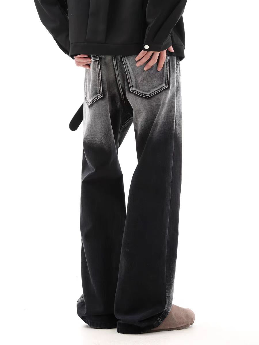 Jean Water-washed gradient black-gray jeans Size US 32 / EU 48 - 4 Thumbnail