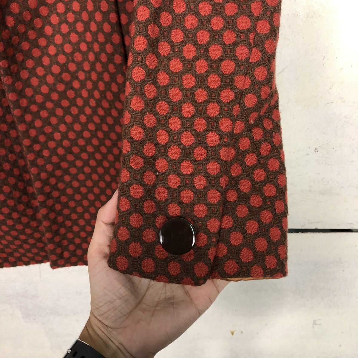 Benetton 🔥BUTTON WOOL POLKADOT DESIGN STILE BENETTON JACKET Size M / US 6-8 / IT 42-44 - 18 Thumbnail